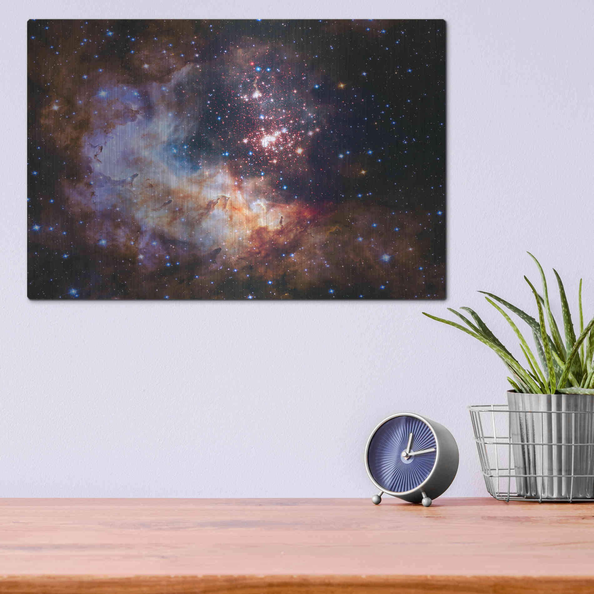 Luxe Metal Art 'Celestial Fireworks' Hubble Space Telescope, Metal Wall Art,16x12