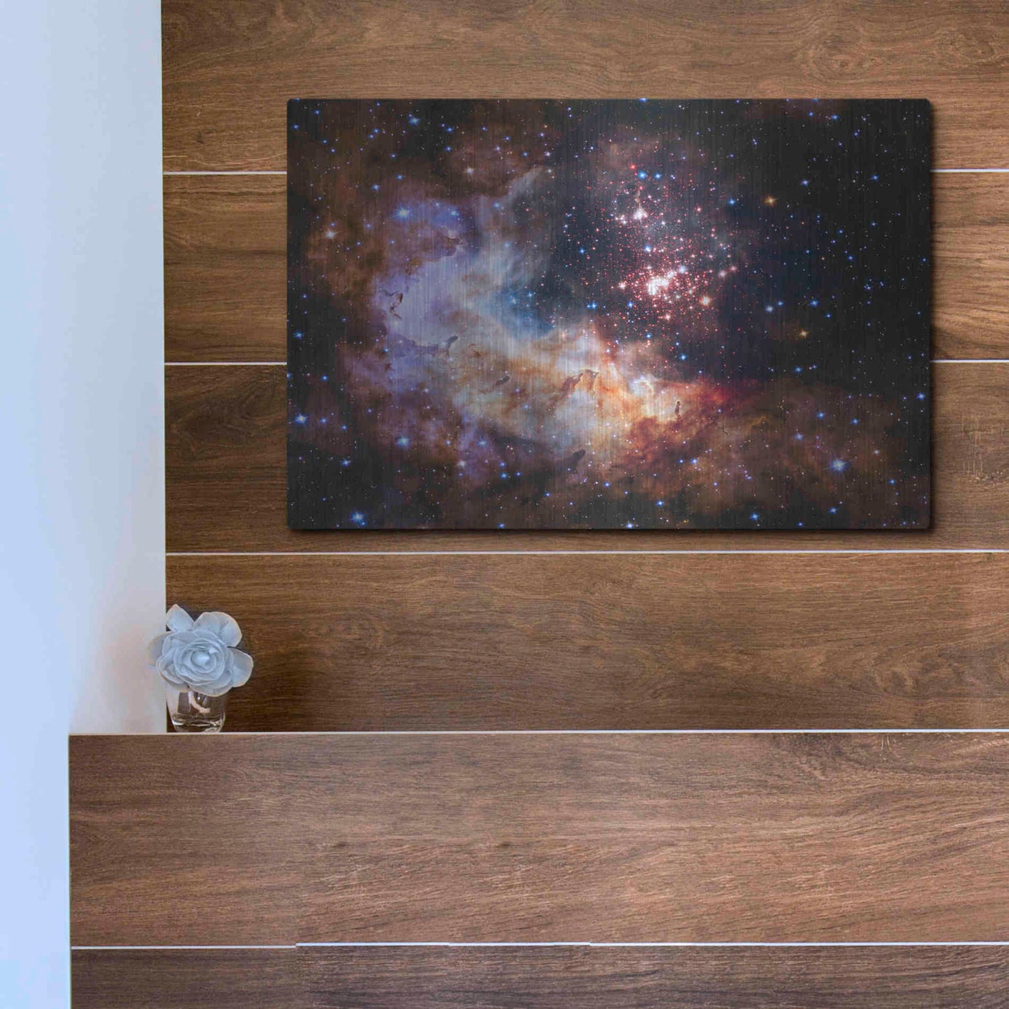 Luxe Metal Art 'Celestial Fireworks' Hubble Space Telescope, Metal Wall Art,16x12