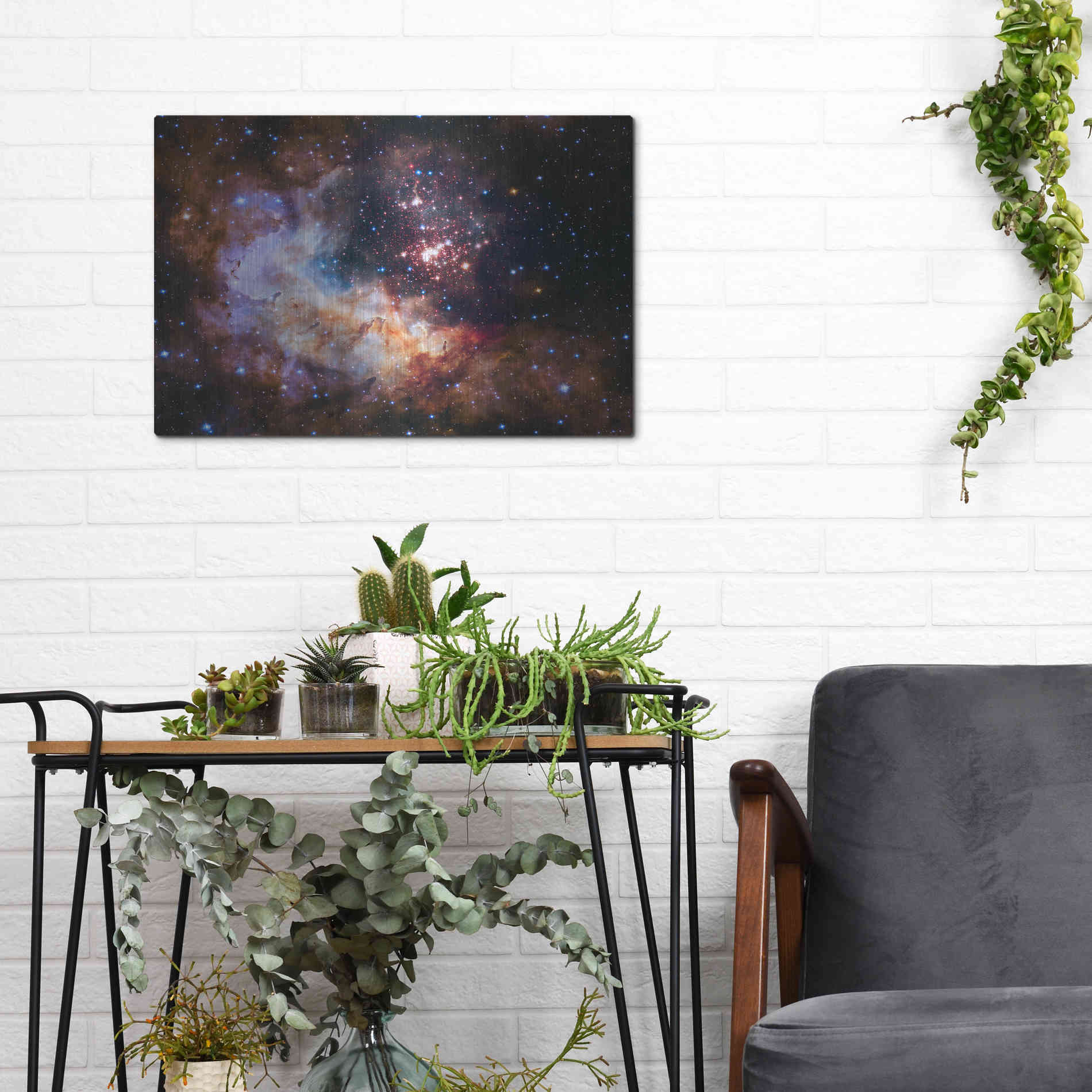 Luxe Metal Art 'Celestial Fireworks' Hubble Space Telescope, Metal Wall Art,16x12