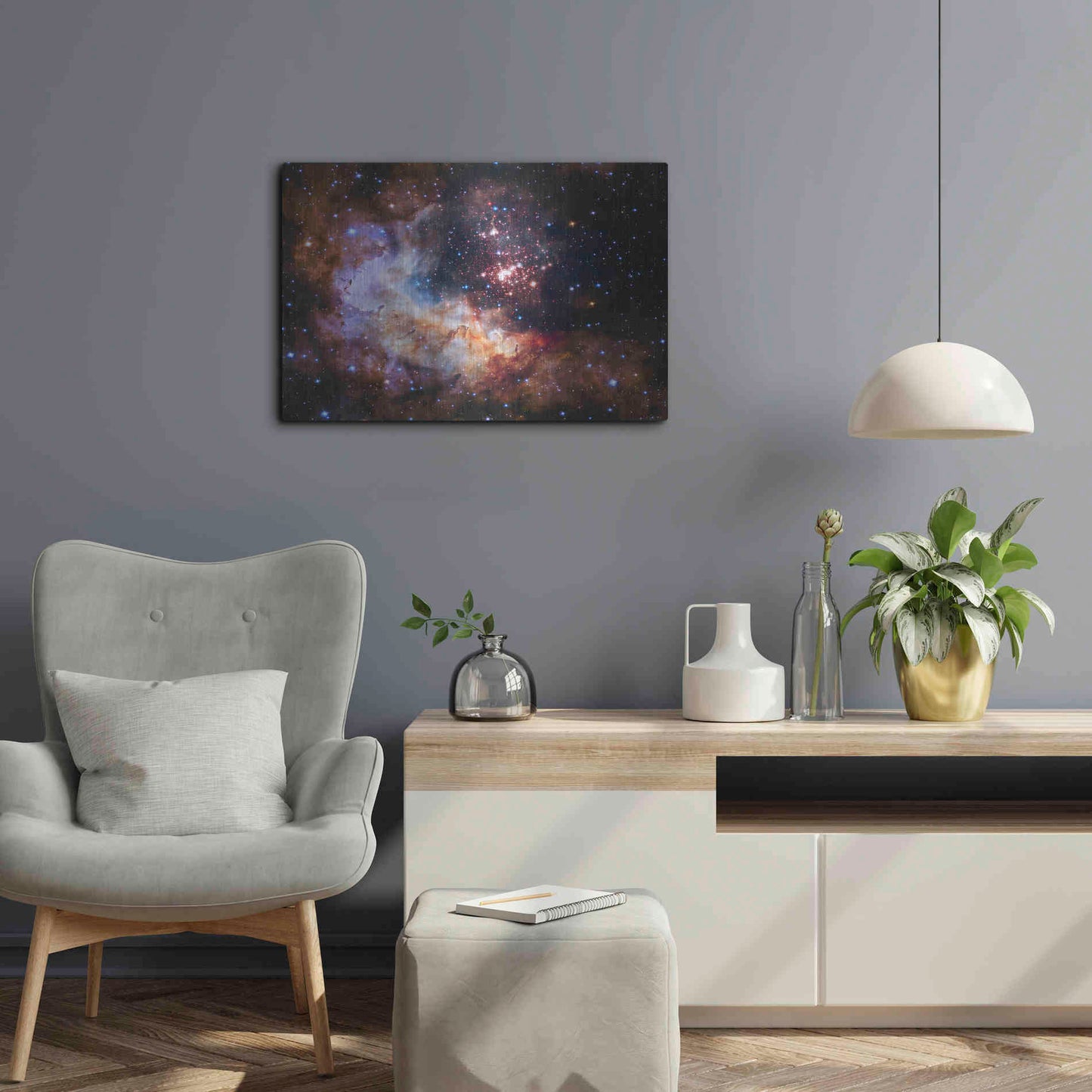 Luxe Metal Art 'Celestial Fireworks' Hubble Space Telescope, Metal Wall Art,24x16
