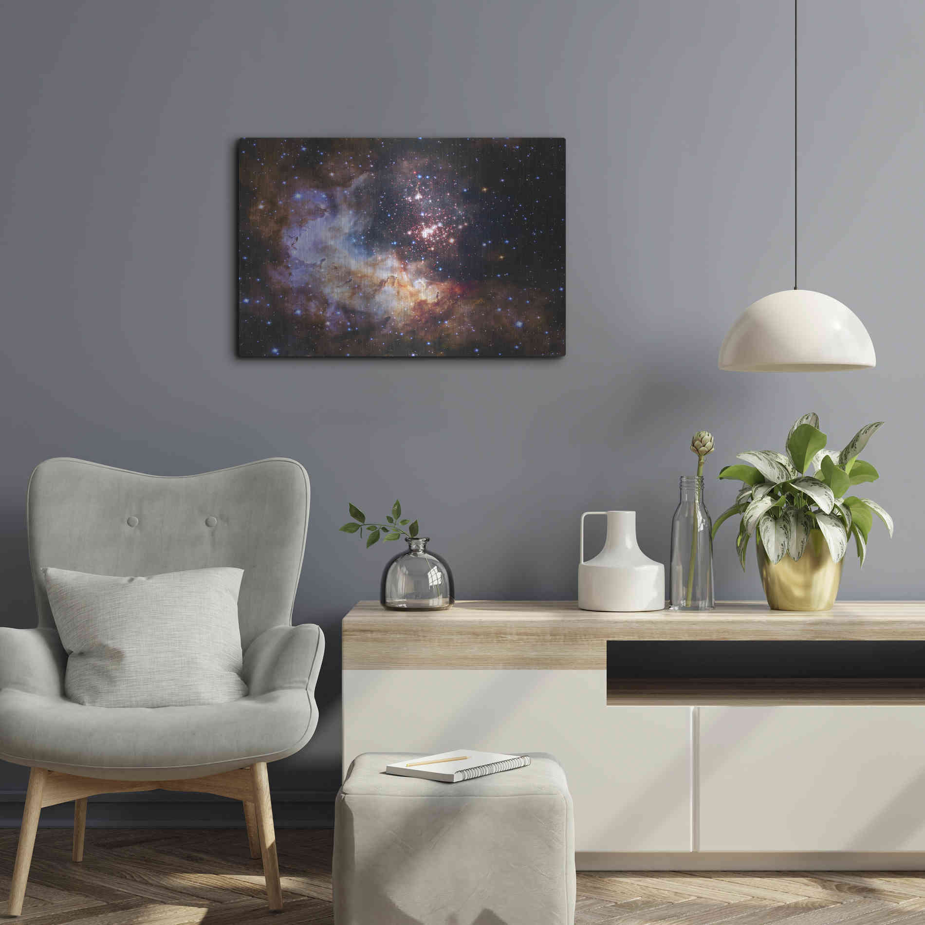 Luxe Metal Art 'Celestial Fireworks' Hubble Space Telescope, Metal Wall Art,24x16