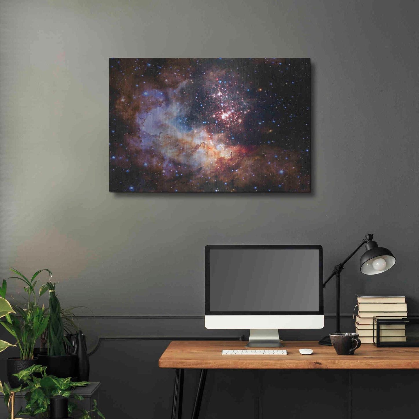 Luxe Metal Art 'Celestial Fireworks' Hubble Space Telescope, Metal Wall Art,36x24