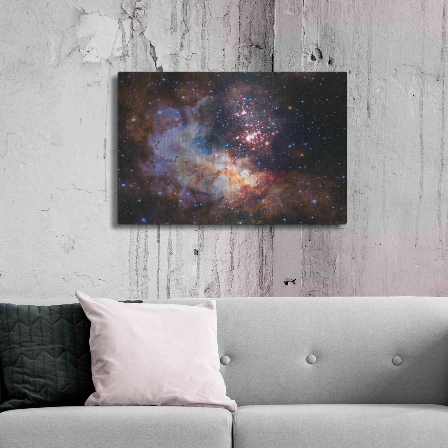 Luxe Metal Art 'Celestial Fireworks' Hubble Space Telescope, Metal Wall Art,36x24