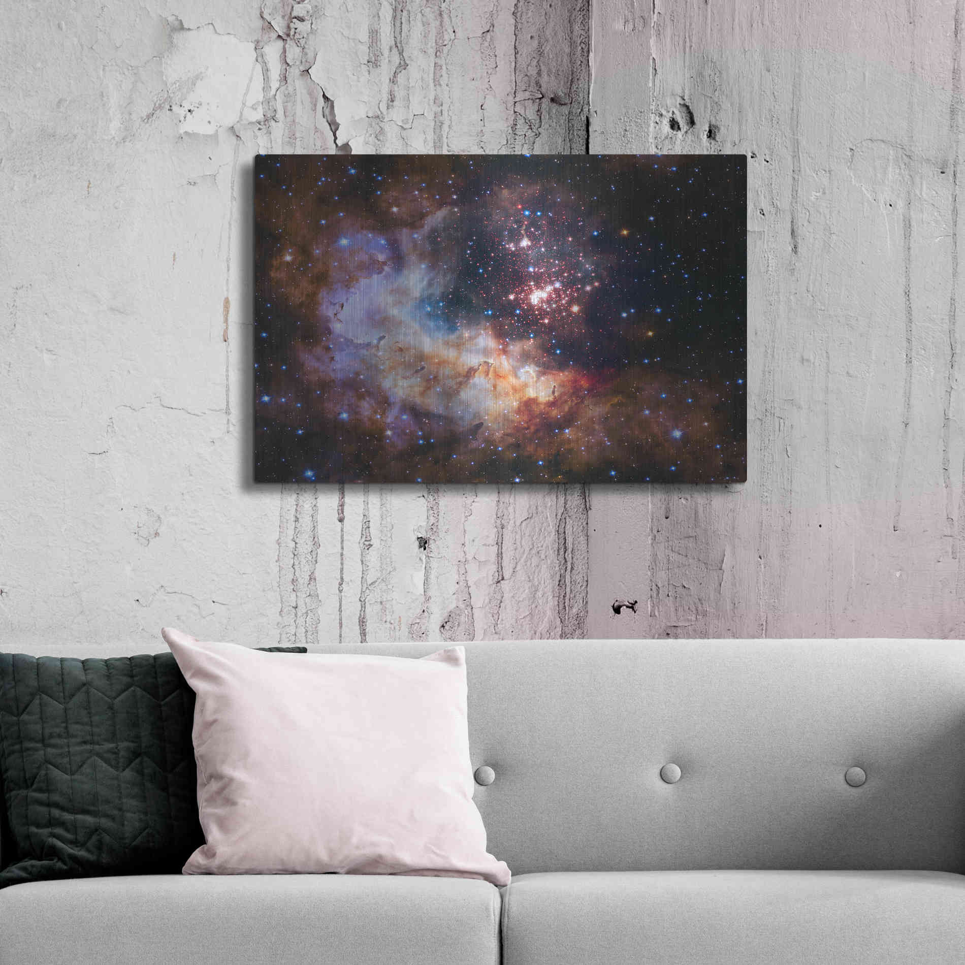 Luxe Metal Art 'Celestial Fireworks' Hubble Space Telescope, Metal Wall Art,36x24