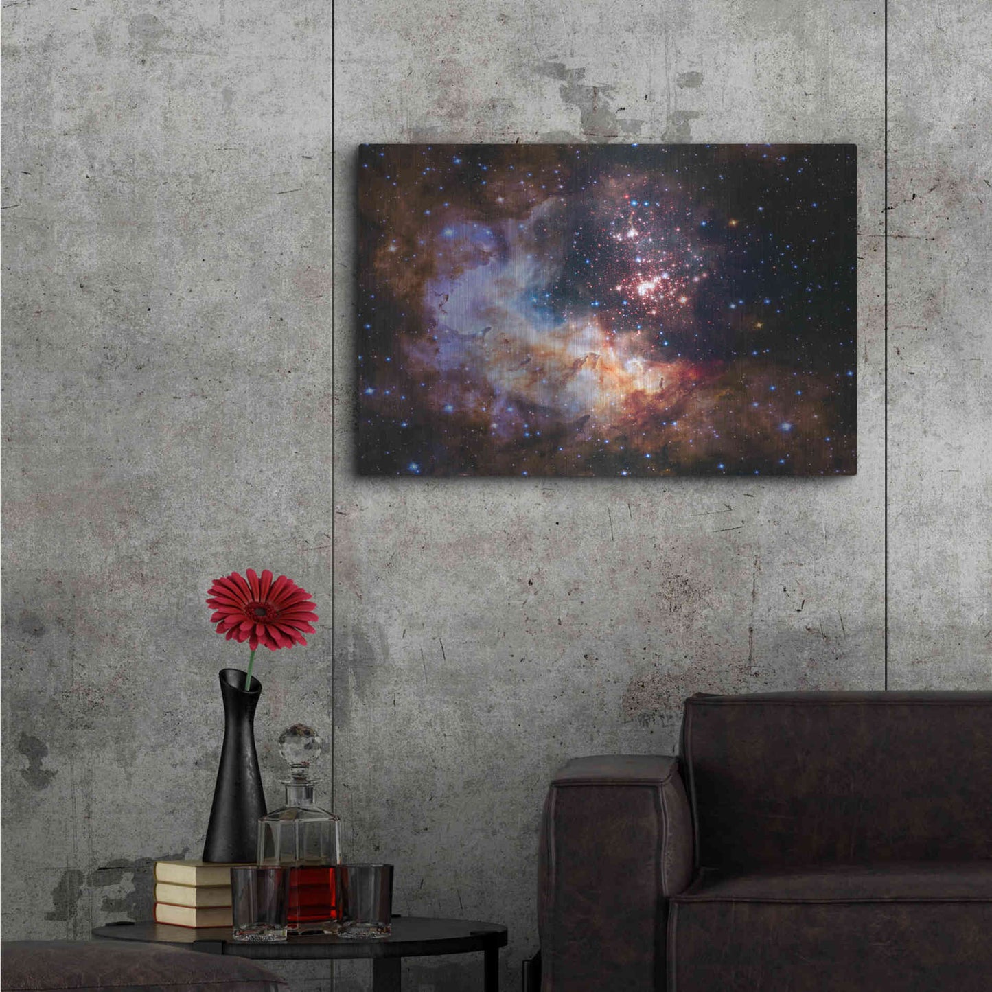 Luxe Metal Art 'Celestial Fireworks' Hubble Space Telescope, Metal Wall Art,36x24