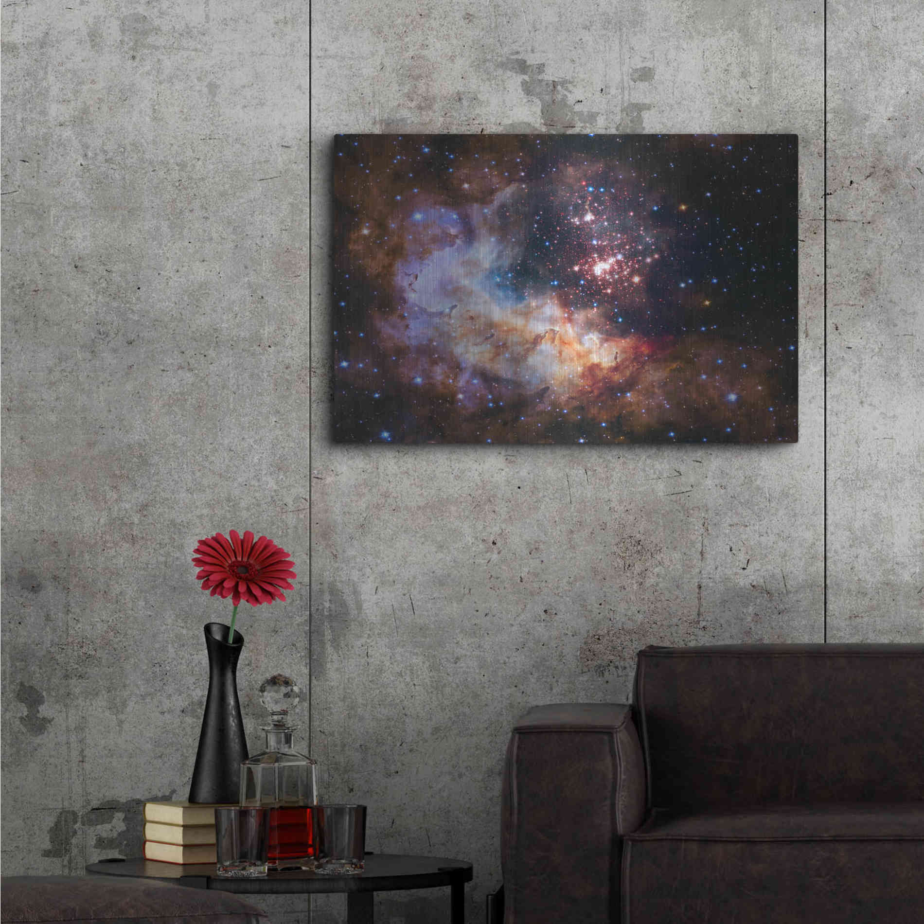 Luxe Metal Art 'Celestial Fireworks' Hubble Space Telescope, Metal Wall Art,36x24