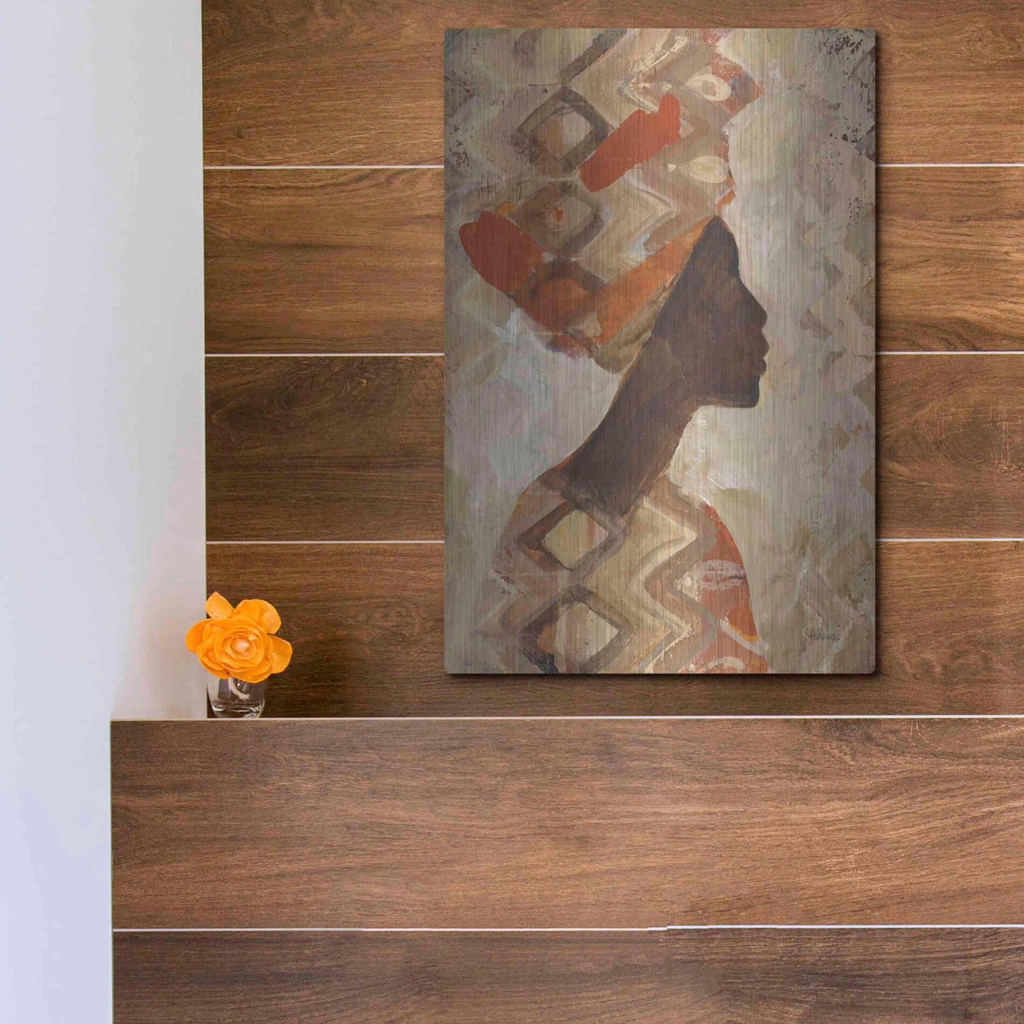 Luxe Metal Art 'African Beauty I' by Albena Hristova, Metal Wall Art,12x16