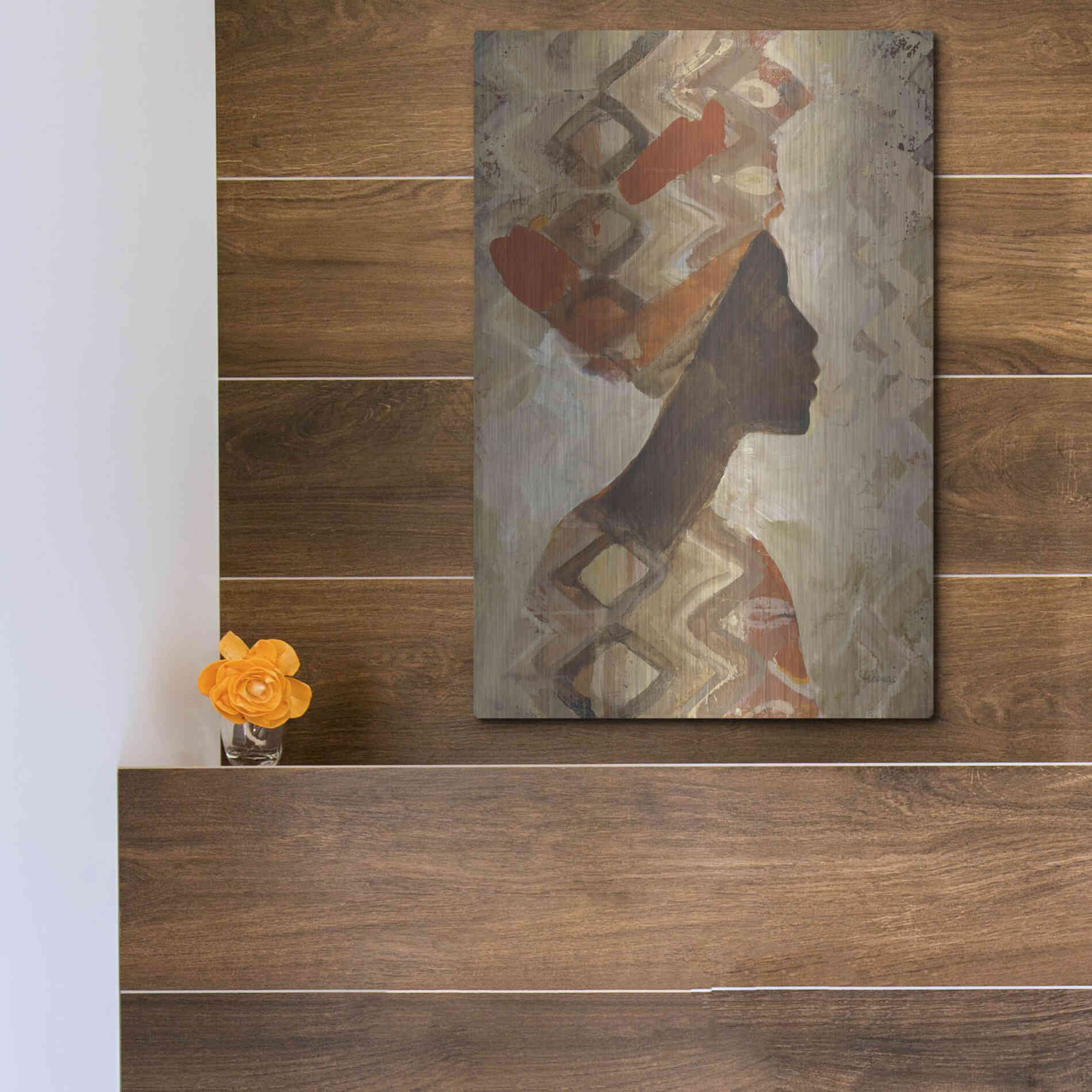 Luxe Metal Art 'African Beauty I' by Albena Hristova, Metal Wall Art,12x16