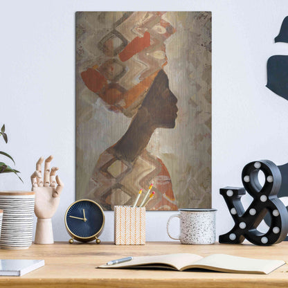 Luxe Metal Art 'African Beauty I' by Albena Hristova, Metal Wall Art,12x16