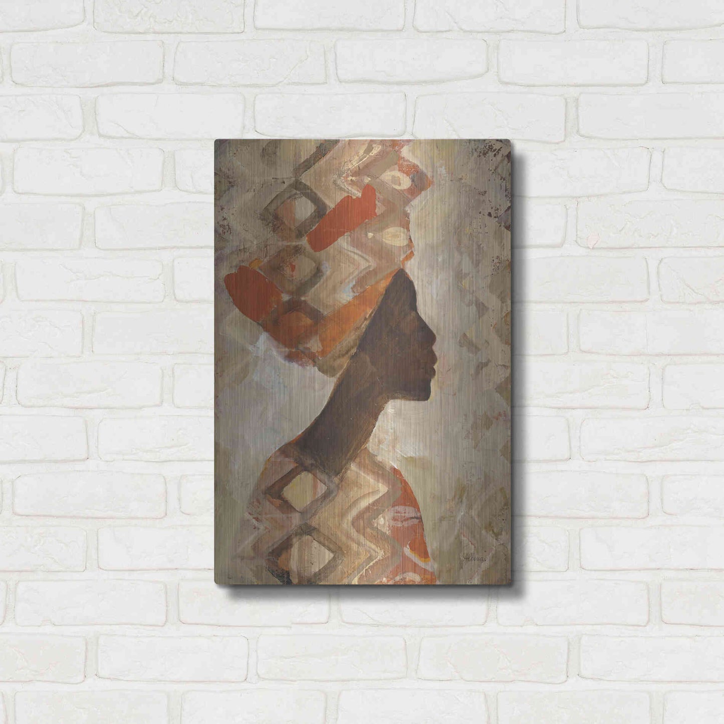 Luxe Metal Art 'African Beauty I' by Albena Hristova, Metal Wall Art,16x24