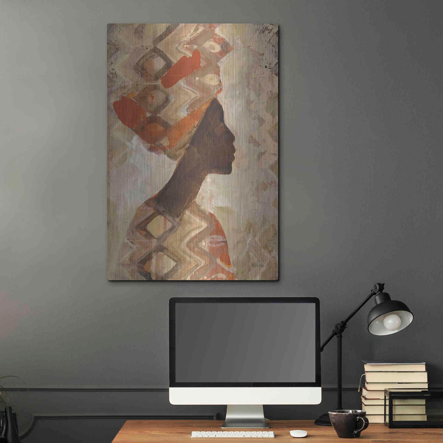 Luxe Metal Art 'African Beauty I' by Albena Hristova, Metal Wall Art,24x36