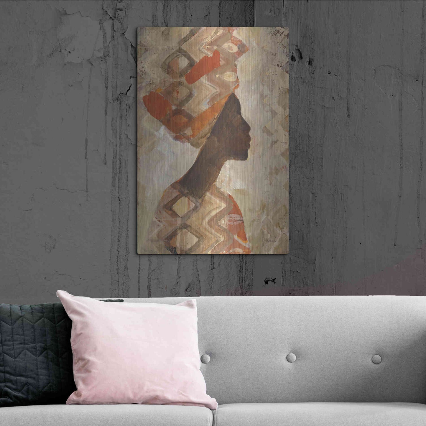 Luxe Metal Art 'African Beauty I' by Albena Hristova, Metal Wall Art,24x36