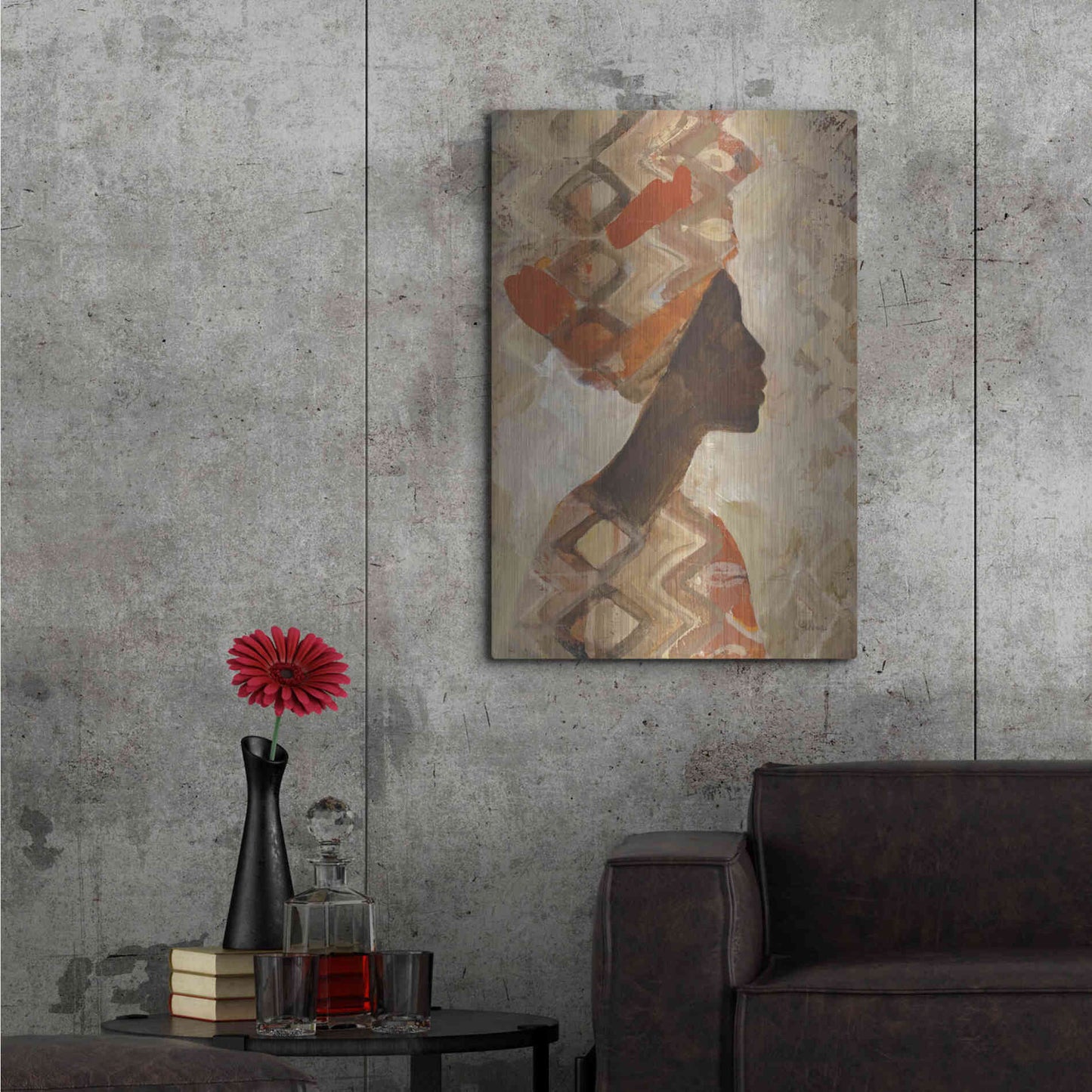 Luxe Metal Art 'African Beauty I' by Albena Hristova, Metal Wall Art,24x36