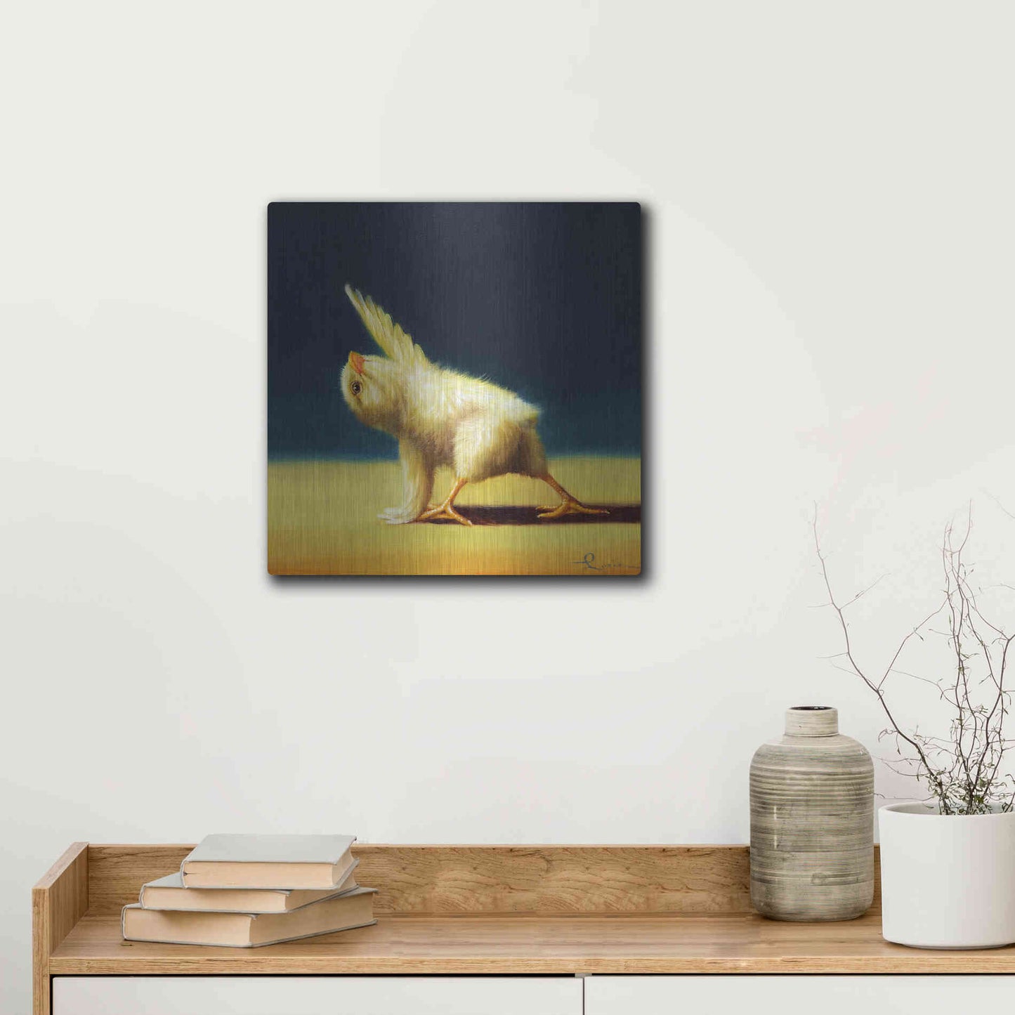 Luxe Metal Art 'Yoga Chick Revolved Side Angle' by Lucia Heffernan,12x12