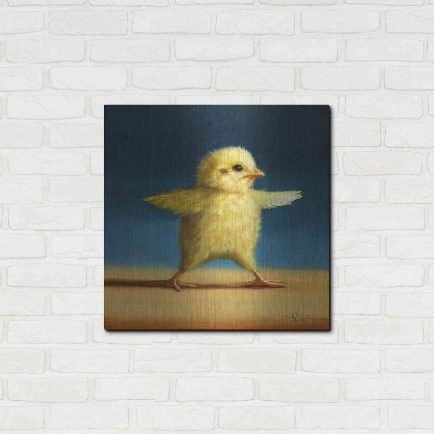 Luxe Metal Art 'Yoga Chick Warrior Two' by Lucia Heffernan,24x24