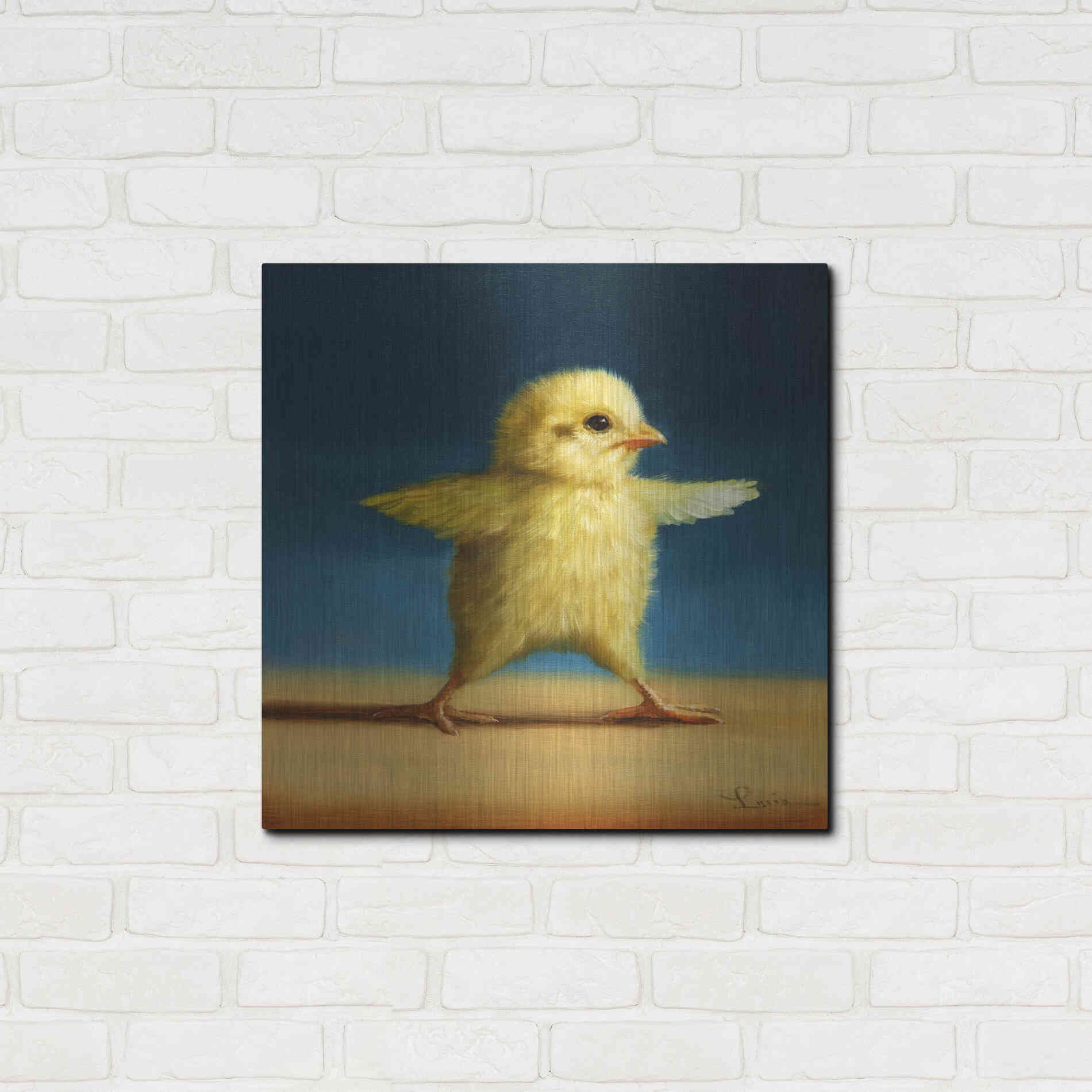 Luxe Metal Art 'Yoga Chick Warrior Two' by Lucia Heffernan,24x24