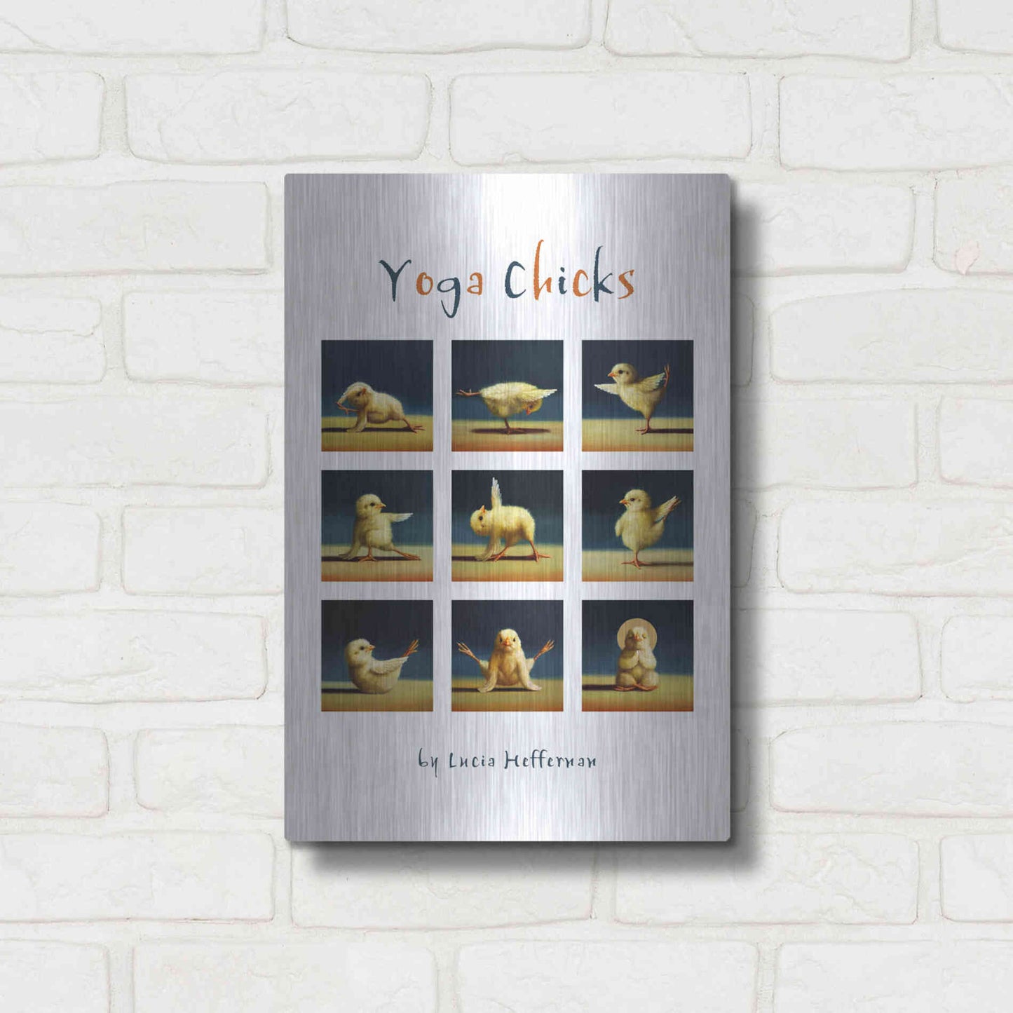 Luxe Metal Art 'Yoga Chicks Collage' by Lucia Heffernan,12x16