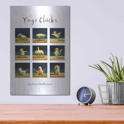 Luxe Metal Art 'Yoga Chicks Collage' by Lucia Heffernan,12x16