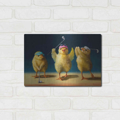 Luxe Metal Art 'Yoga Chicks Golf Chicks' by Lucia Heffernan,16x12