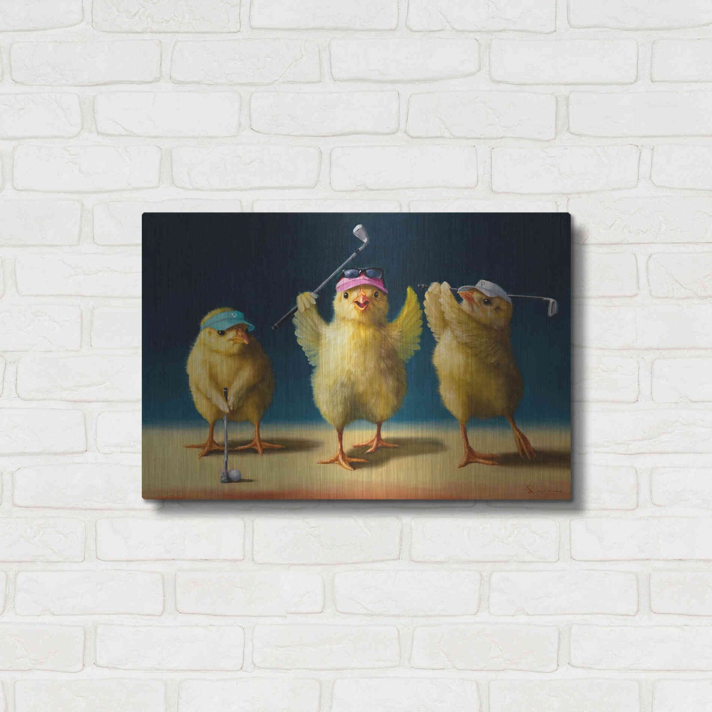 Luxe Metal Art 'Yoga Chicks Golf Chicks' by Lucia Heffernan,24x16