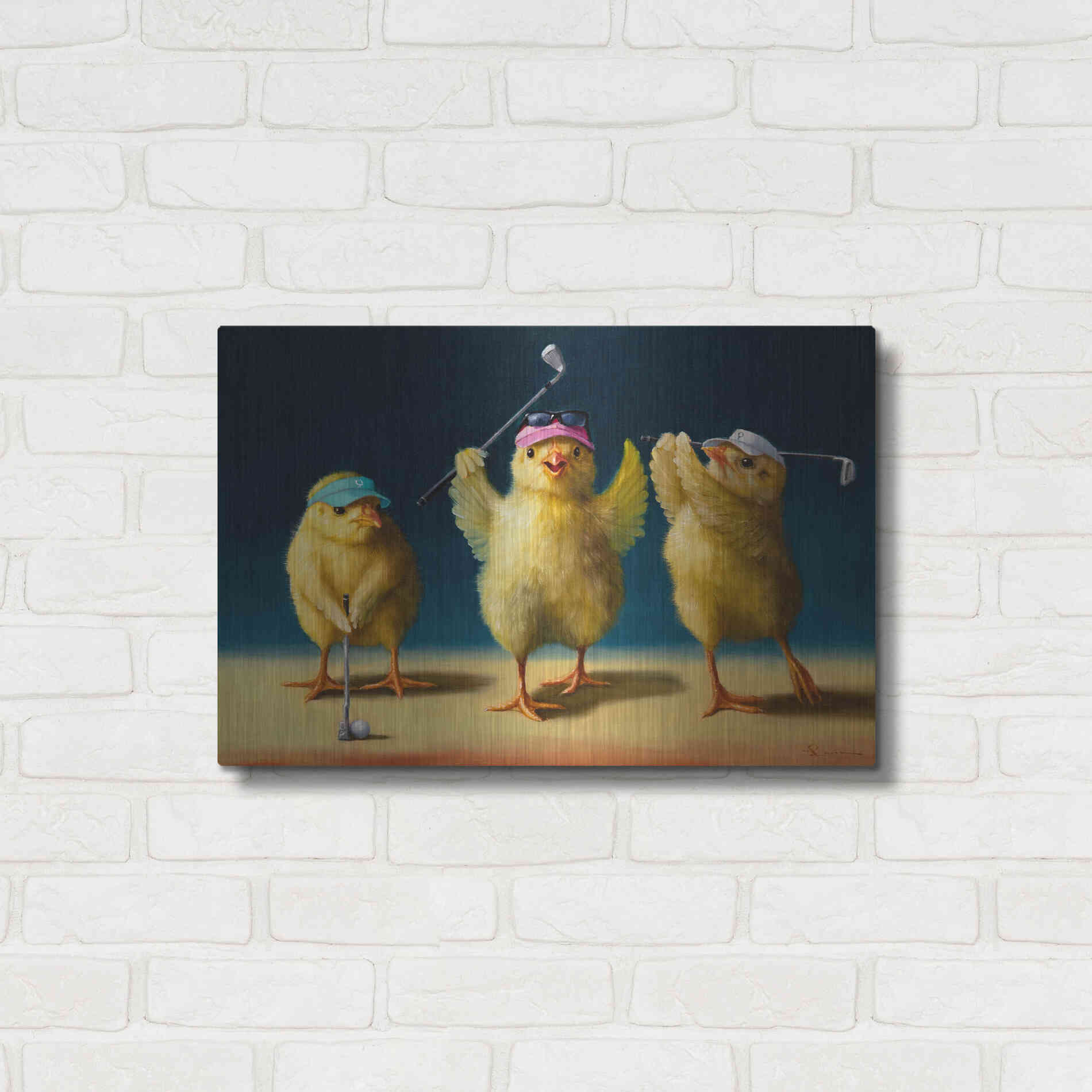 Luxe Metal Art 'Yoga Chicks Golf Chicks' by Lucia Heffernan,24x16