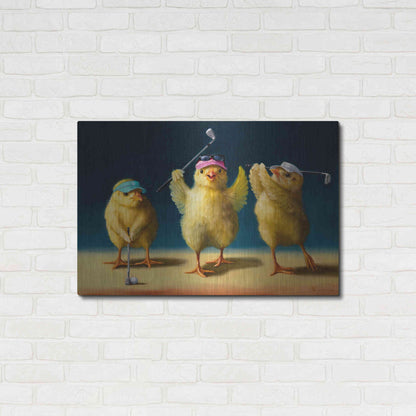 Luxe Metal Art 'Yoga Chicks Golf Chicks' by Lucia Heffernan,36x24