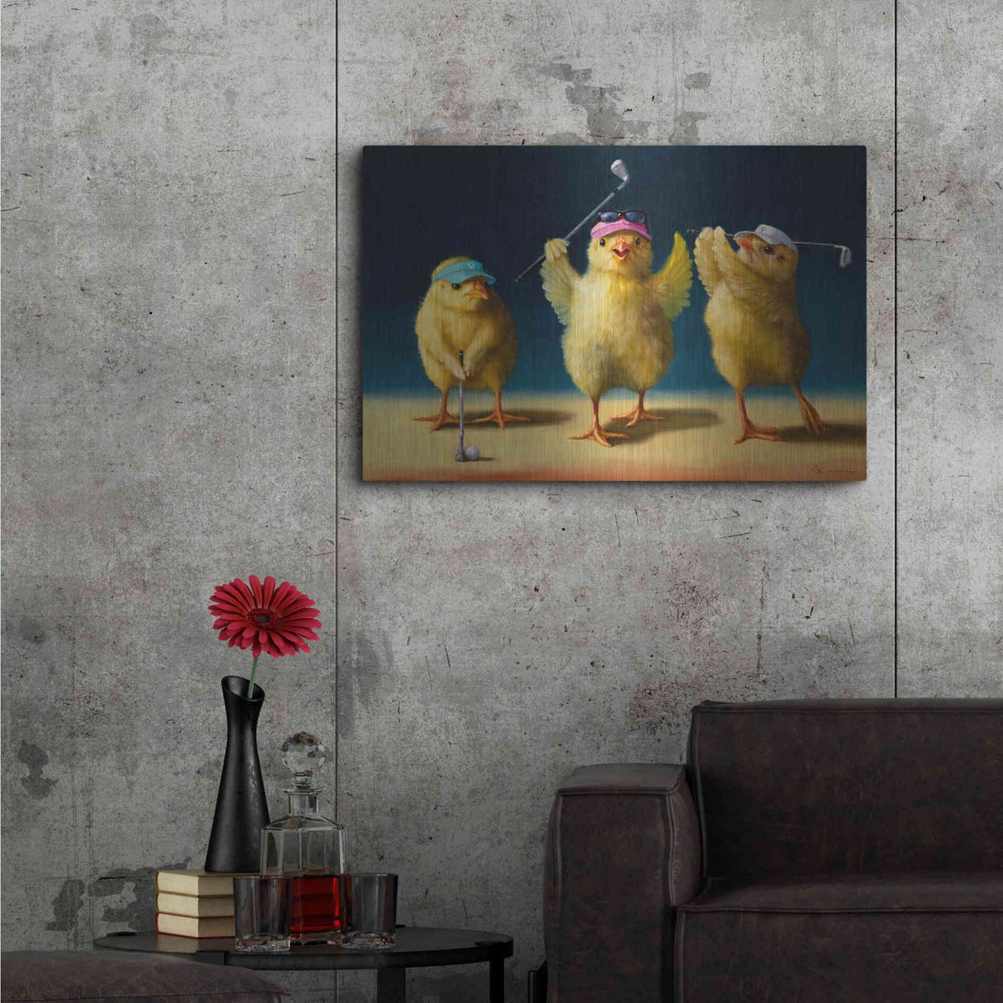 Luxe Metal Art 'Yoga Chicks Golf Chicks' by Lucia Heffernan,36x24