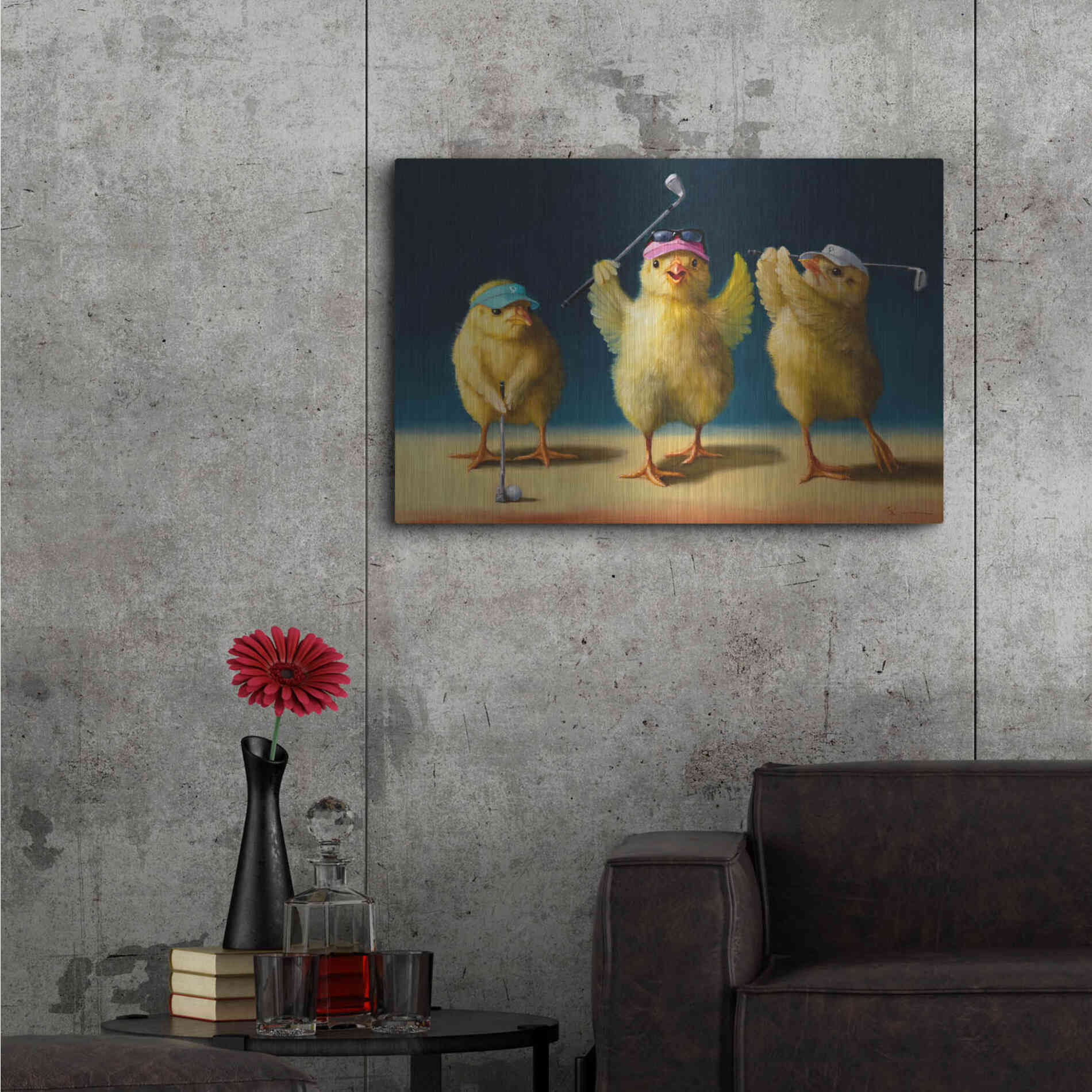 Luxe Metal Art 'Yoga Chicks Golf Chicks' by Lucia Heffernan,36x24