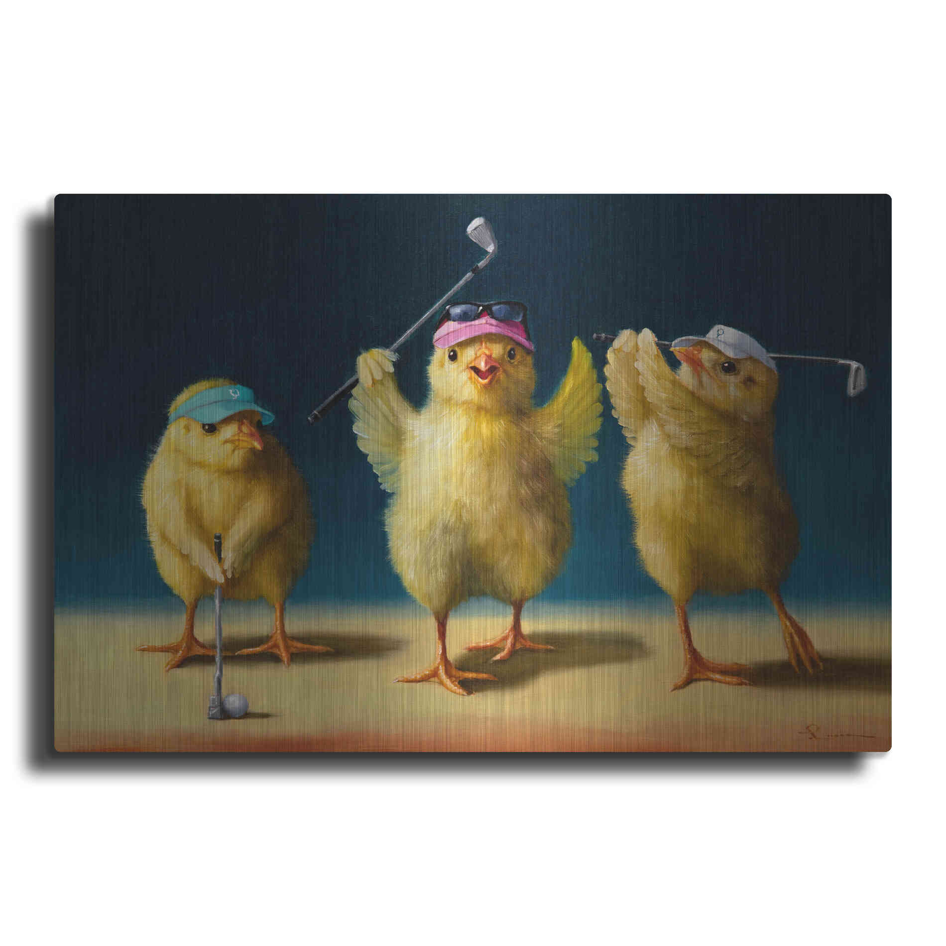 Luxe Metal Art 'Yoga Chicks Golf Chicks' by Lucia Heffernan