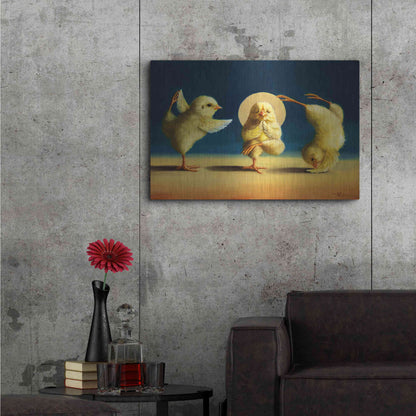 Luxe Metal Art 'Yoga Chicks Three' by Lucia Heffernan,36x24