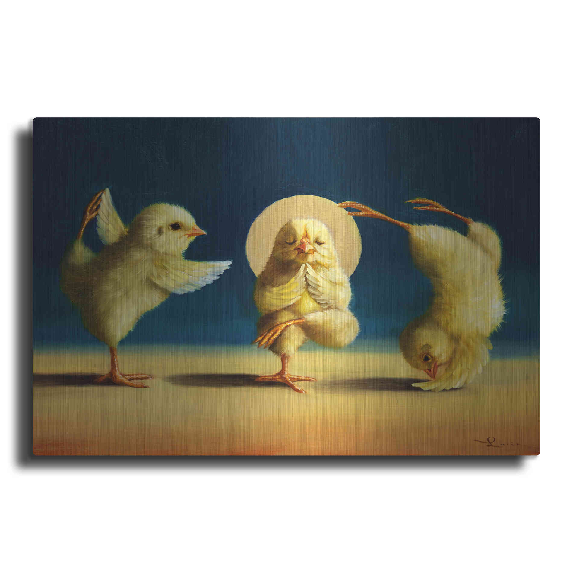 Luxe Metal Art 'Yoga Chicks Three' by Lucia Heffernan