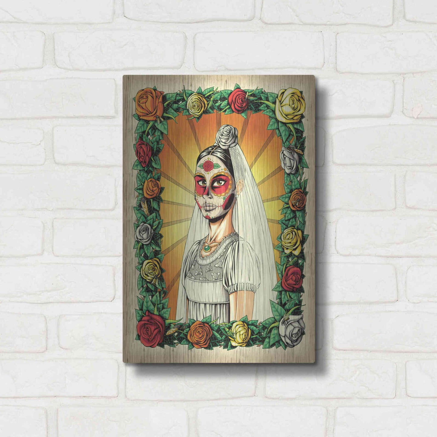 Luxe Metal Art 'Muerta Bride' by Nicholas Ivins,12x16