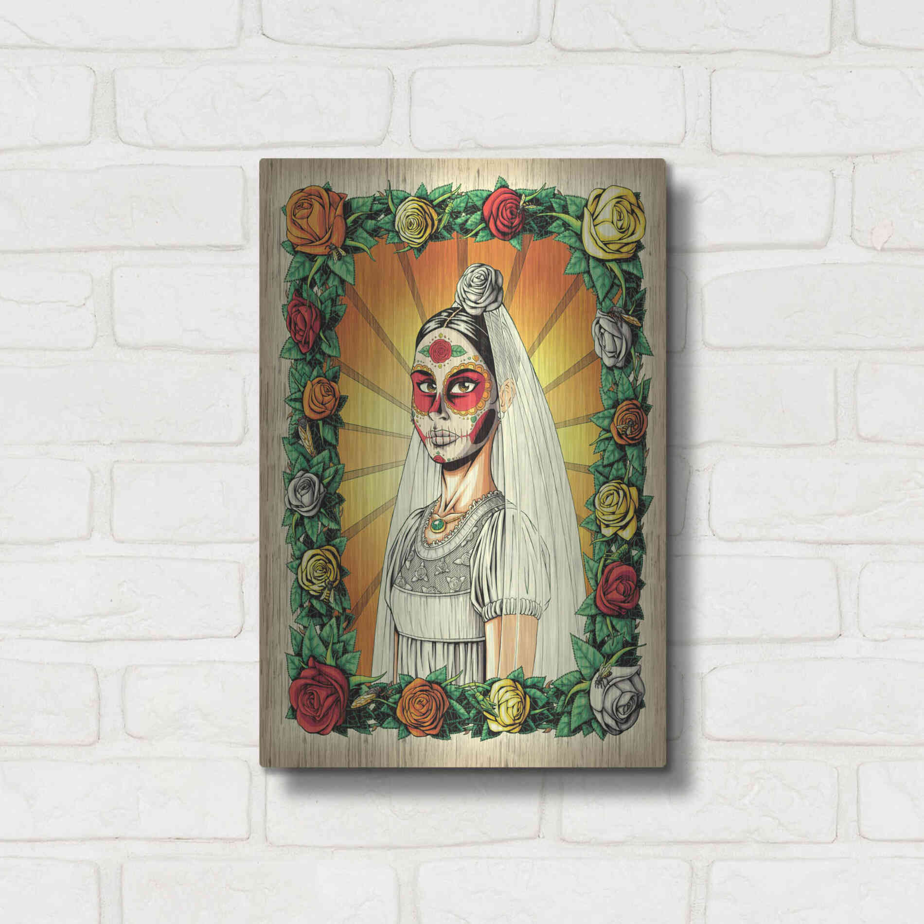 Luxe Metal Art 'Muerta Bride' by Nicholas Ivins,12x16