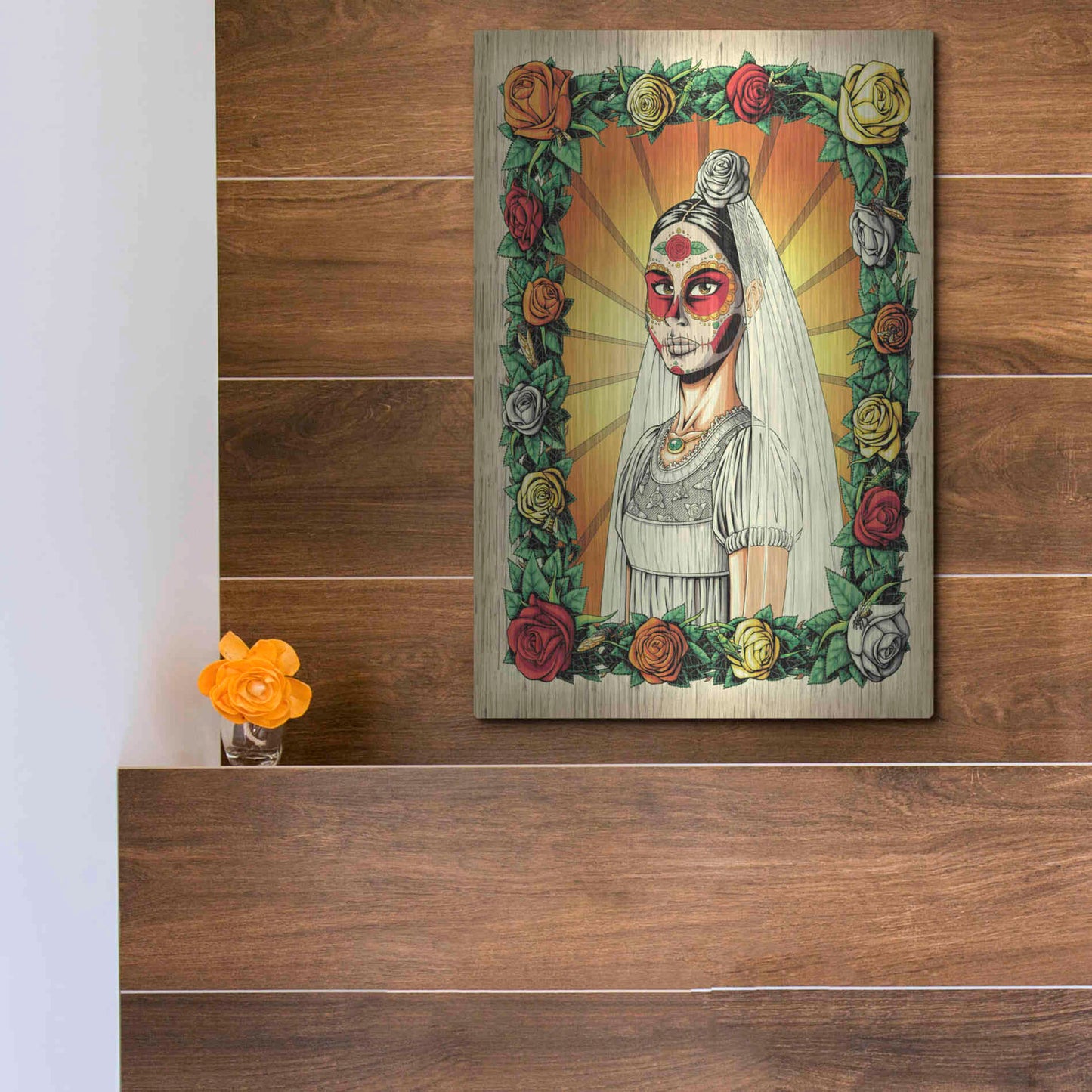 Luxe Metal Art 'Muerta Bride' by Nicholas Ivins,12x16