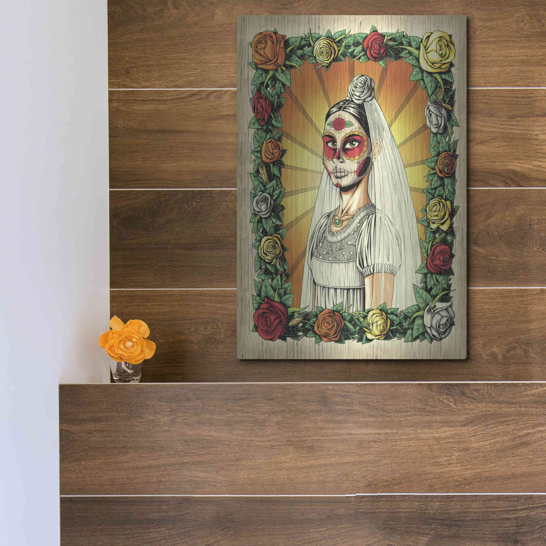 Luxe Metal Art 'Muerta Bride' by Nicholas Ivins,12x16