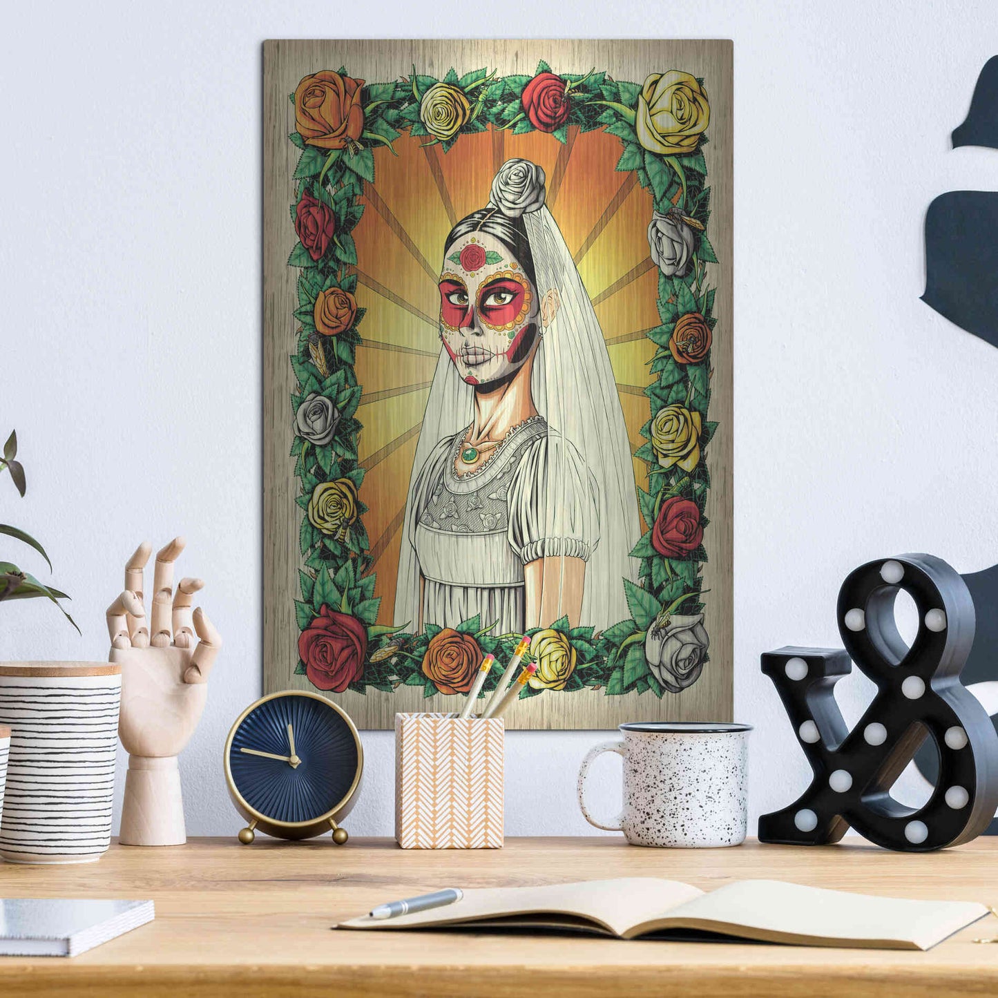 Luxe Metal Art 'Muerta Bride' by Nicholas Ivins,12x16