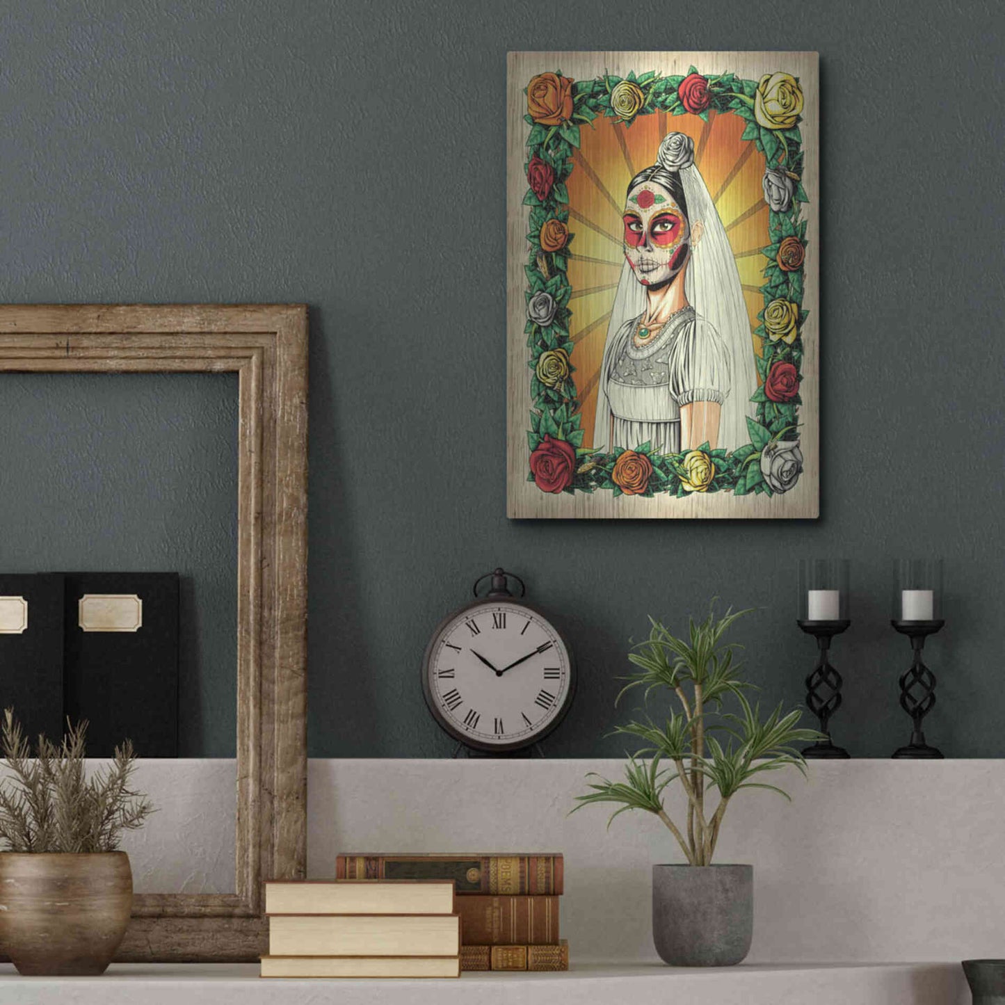 Luxe Metal Art 'Muerta Bride' by Nicholas Ivins,12x16