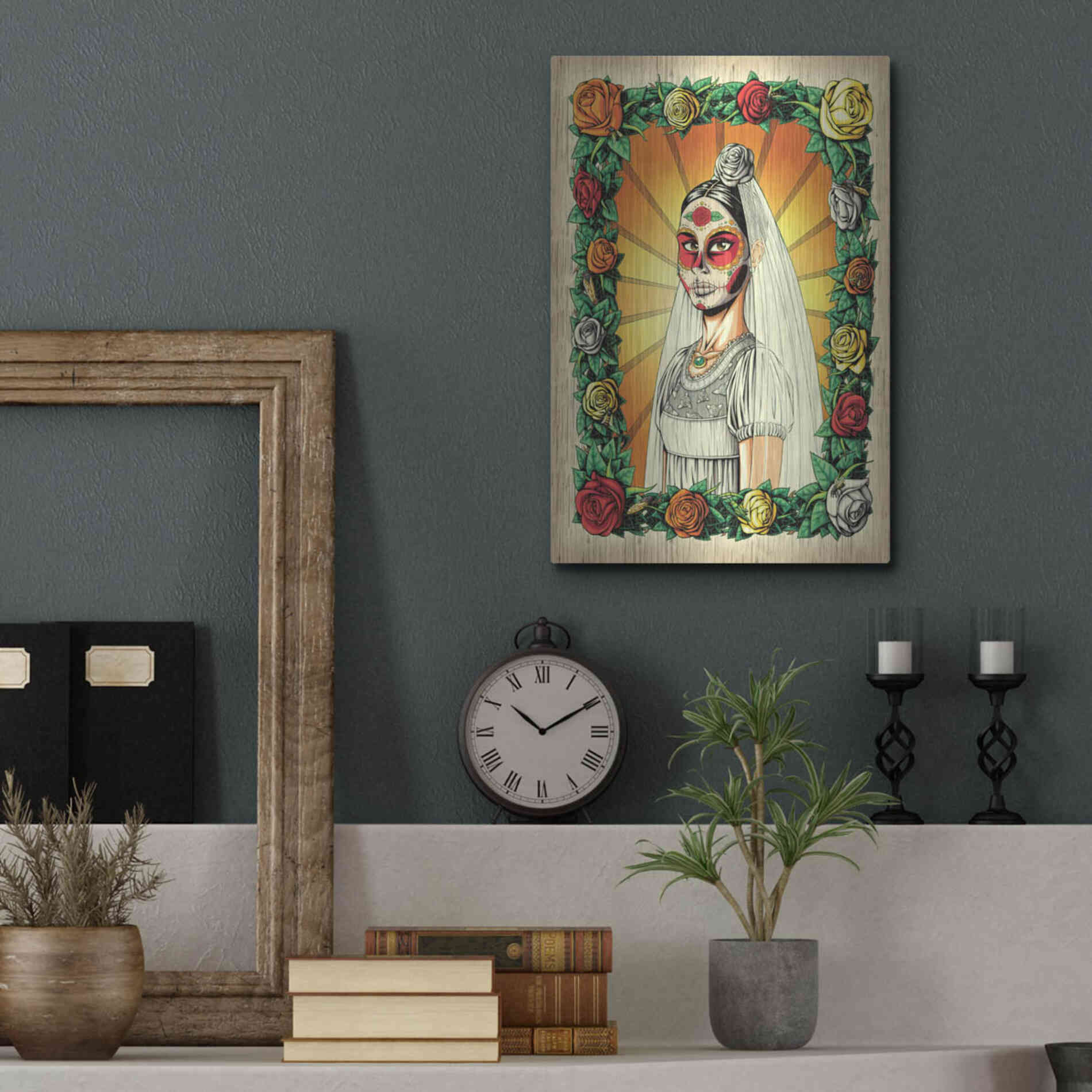 Luxe Metal Art 'Muerta Bride' by Nicholas Ivins,12x16