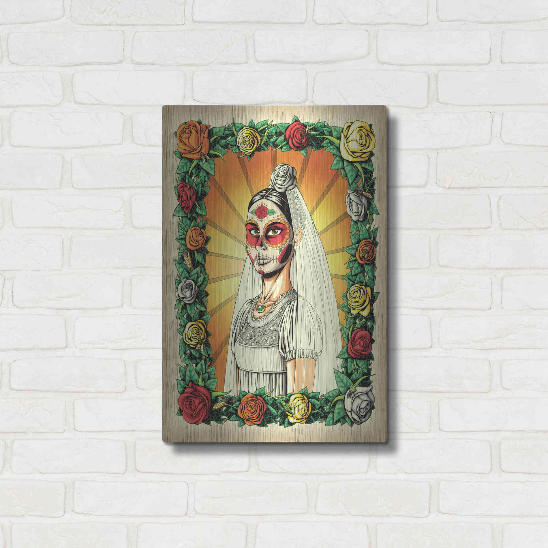 Luxe Metal Art 'Muerta Bride' by Nicholas Ivins,16x24