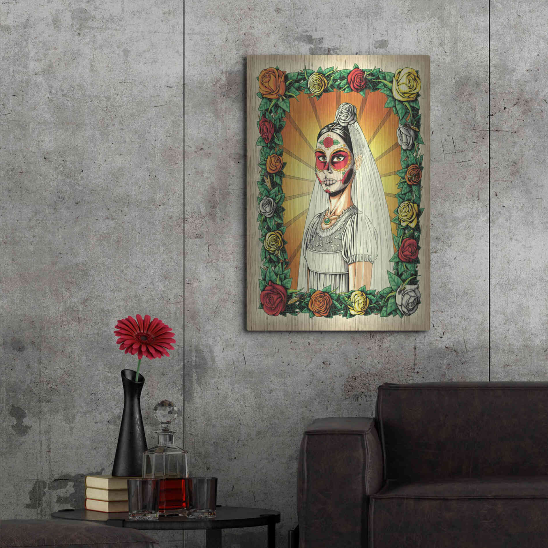 Luxe Metal Art 'Muerta Bride' by Nicholas Ivins,24x36