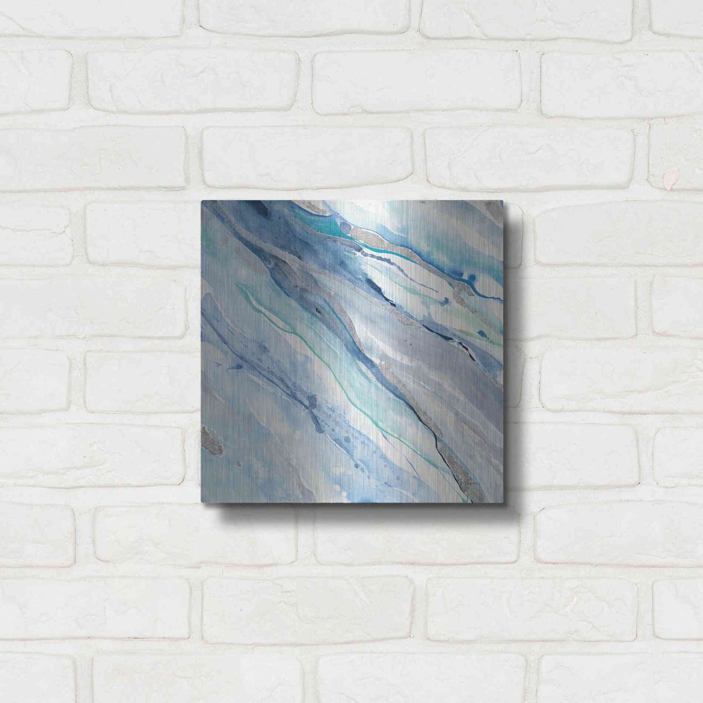 Luxe Metal Art 'Silver Spring II' by Albena Hristova, Metal Wall Art,12x12