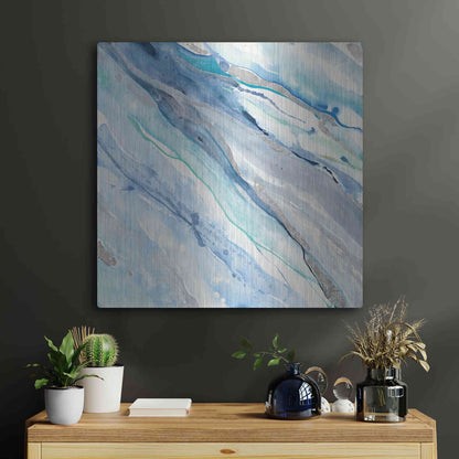 Luxe Metal Art 'Silver Spring II' by Albena Hristova, Metal Wall Art,24x24