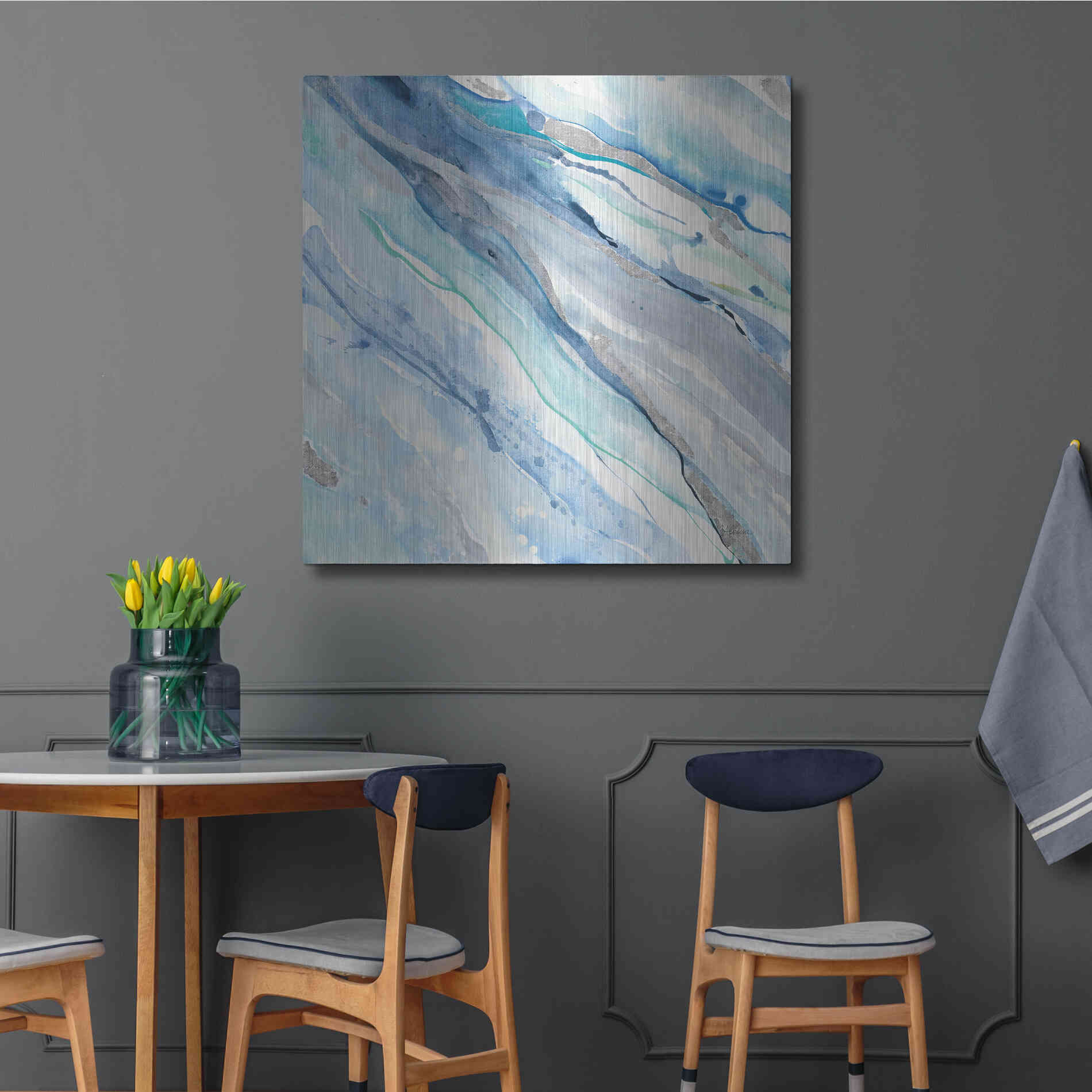 Luxe Metal Art 'Silver Spring II' by Albena Hristova, Metal Wall Art,36x36