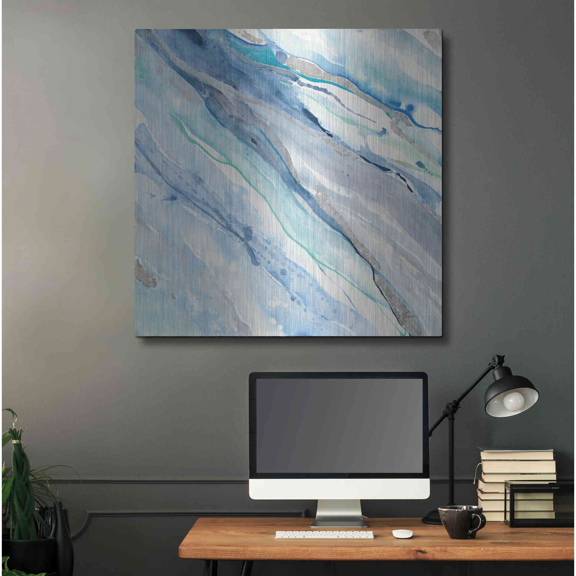 Luxe Metal Art 'Silver Spring II' by Albena Hristova, Metal Wall Art,36x36