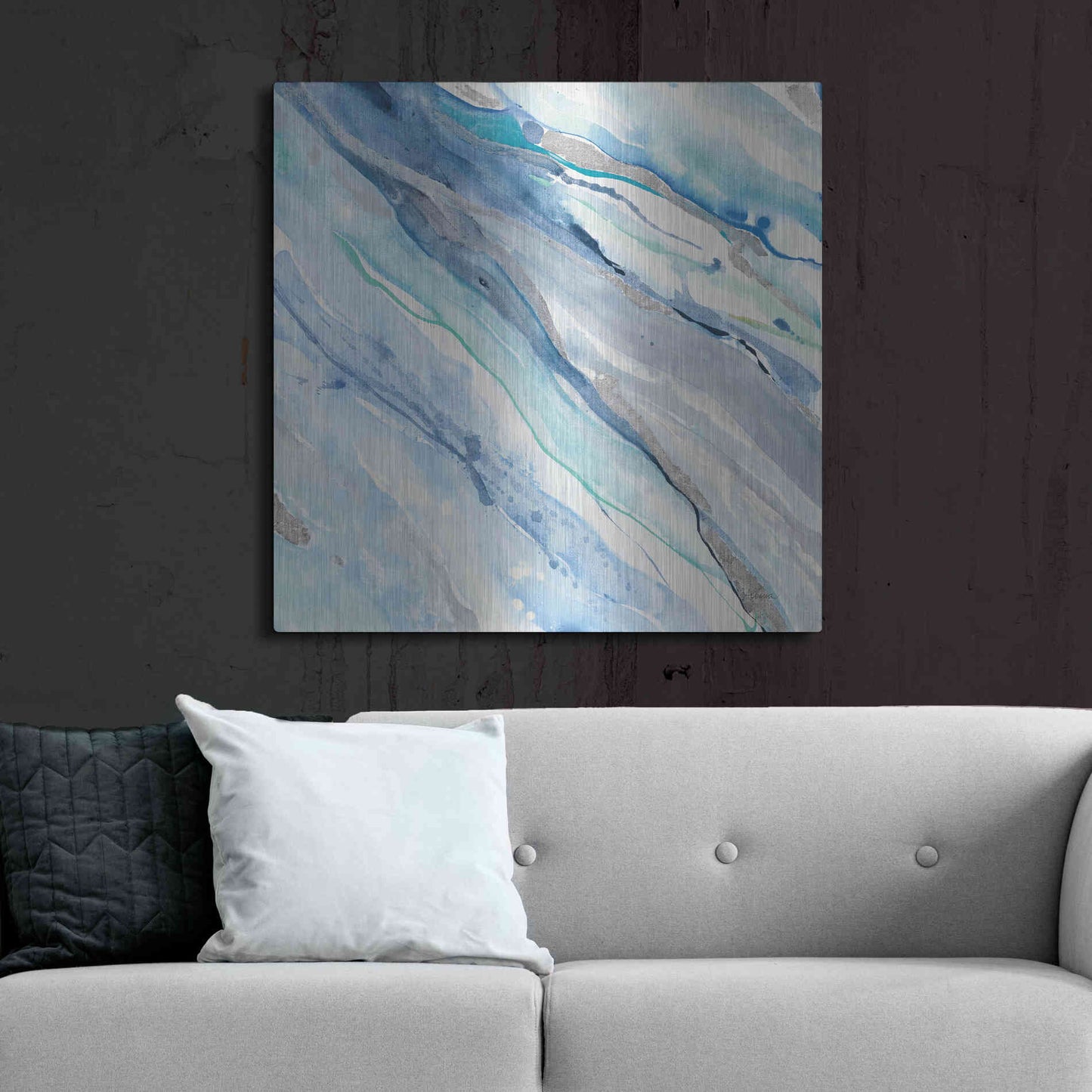 Luxe Metal Art 'Silver Spring II' by Albena Hristova, Metal Wall Art,36x36