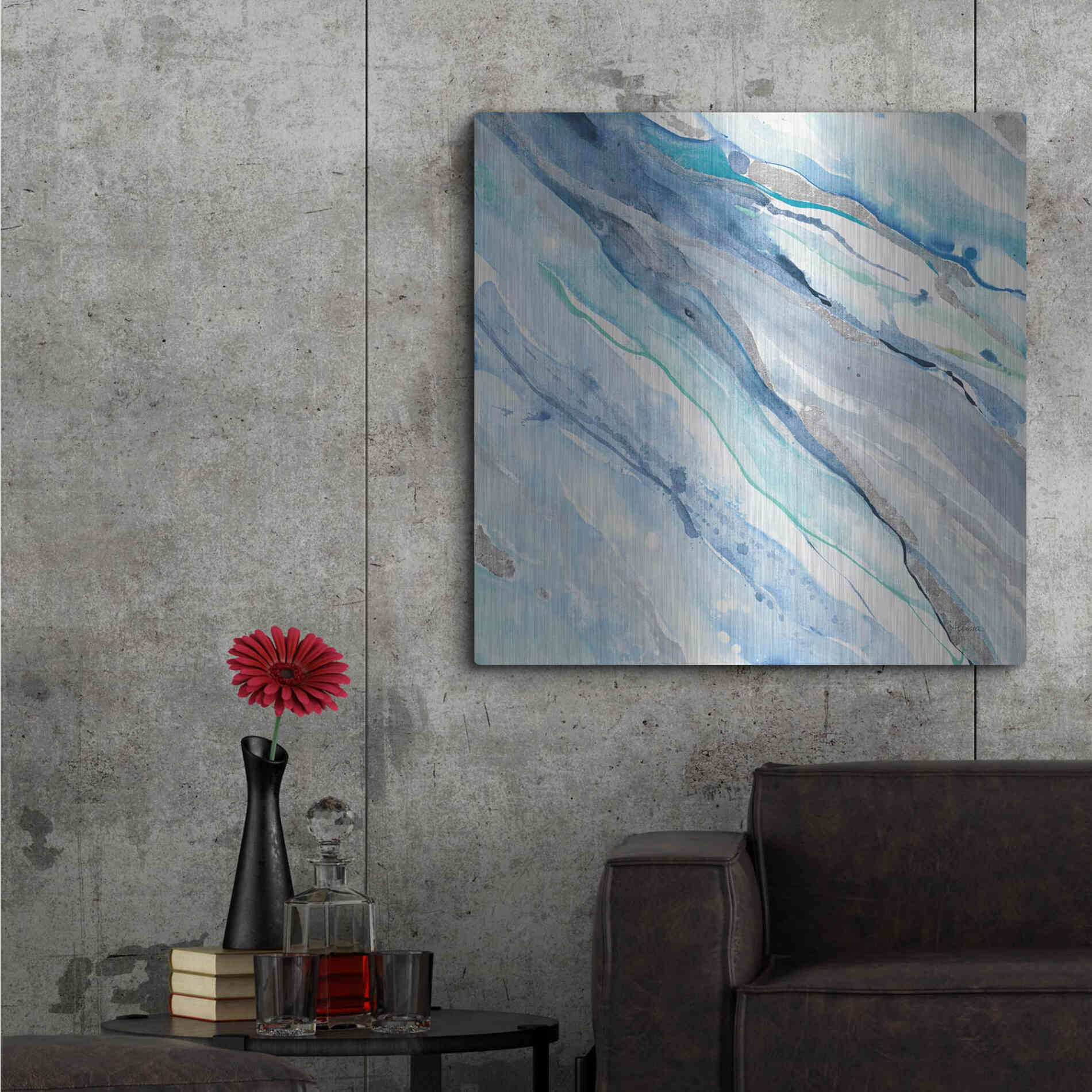 Luxe Metal Art 'Silver Spring II' by Albena Hristova, Metal Wall Art,36x36