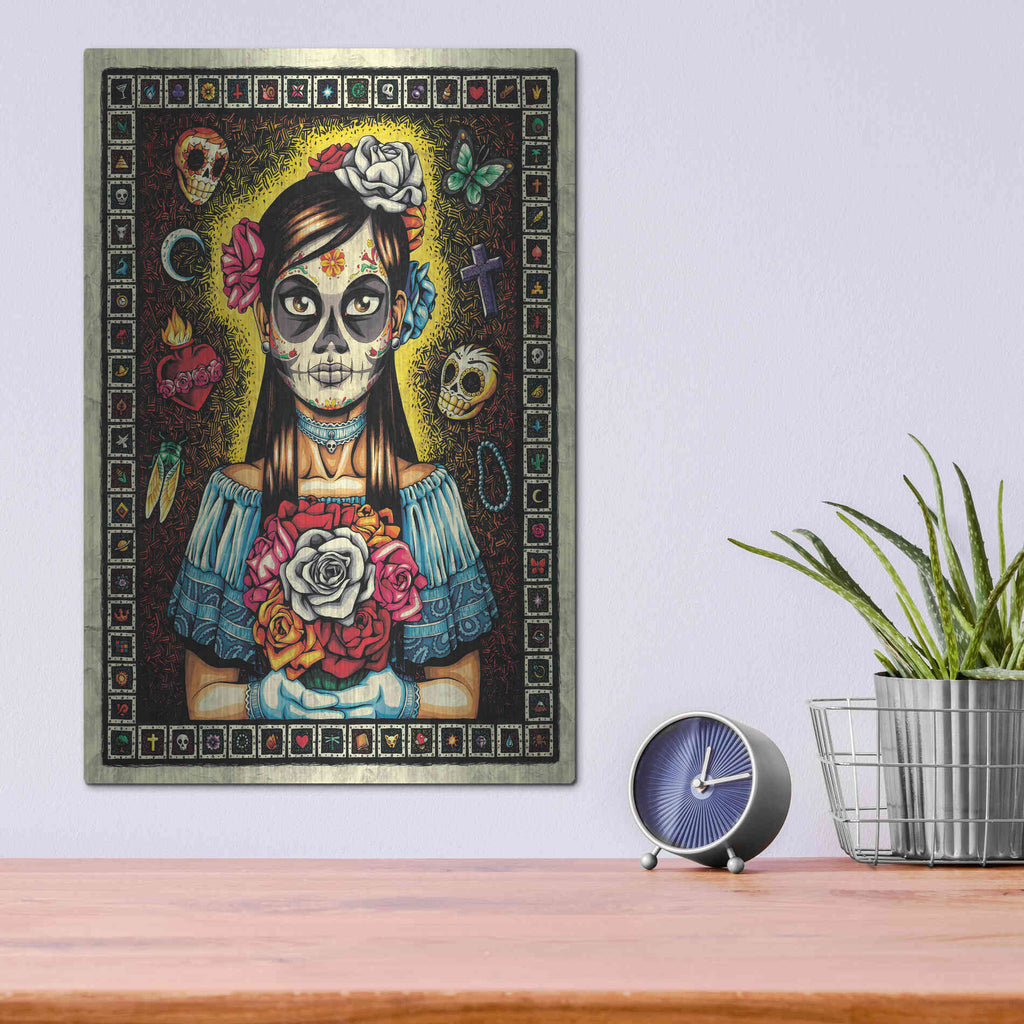 Luxe Metal Art 'Muerta' by Nicholas Ivins,12x16