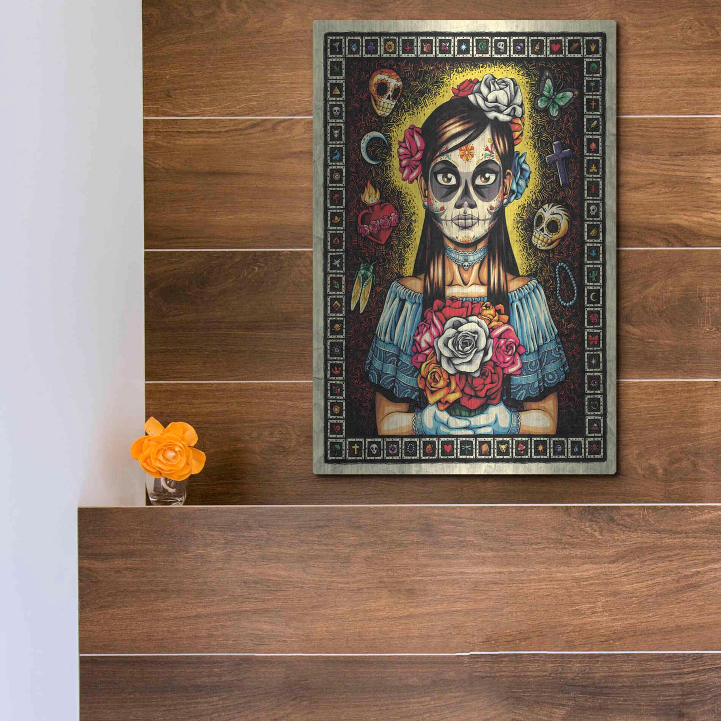 Luxe Metal Art 'Muerta' by Nicholas Ivins,12x16