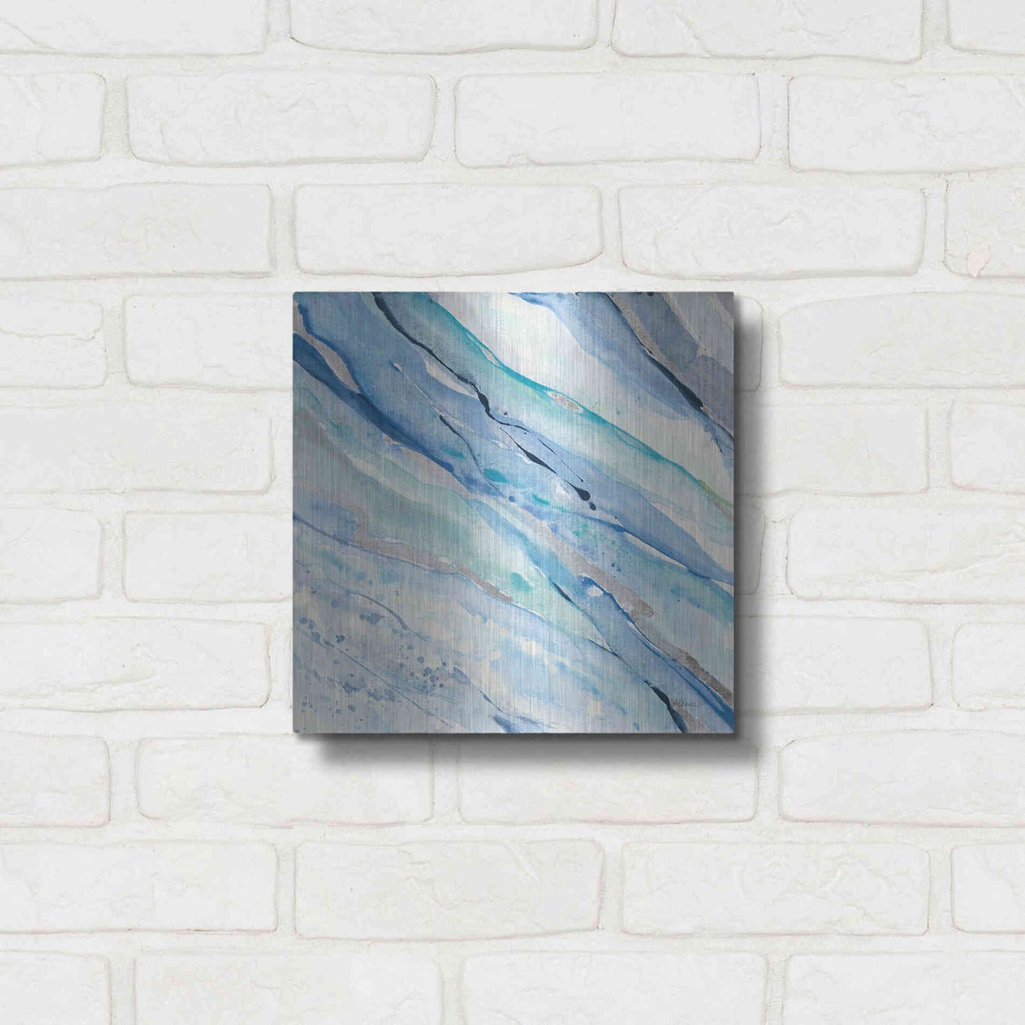 Luxe Metal Art 'Silver Spring I' by Albena Hristova, Metal Wall Art,12x12