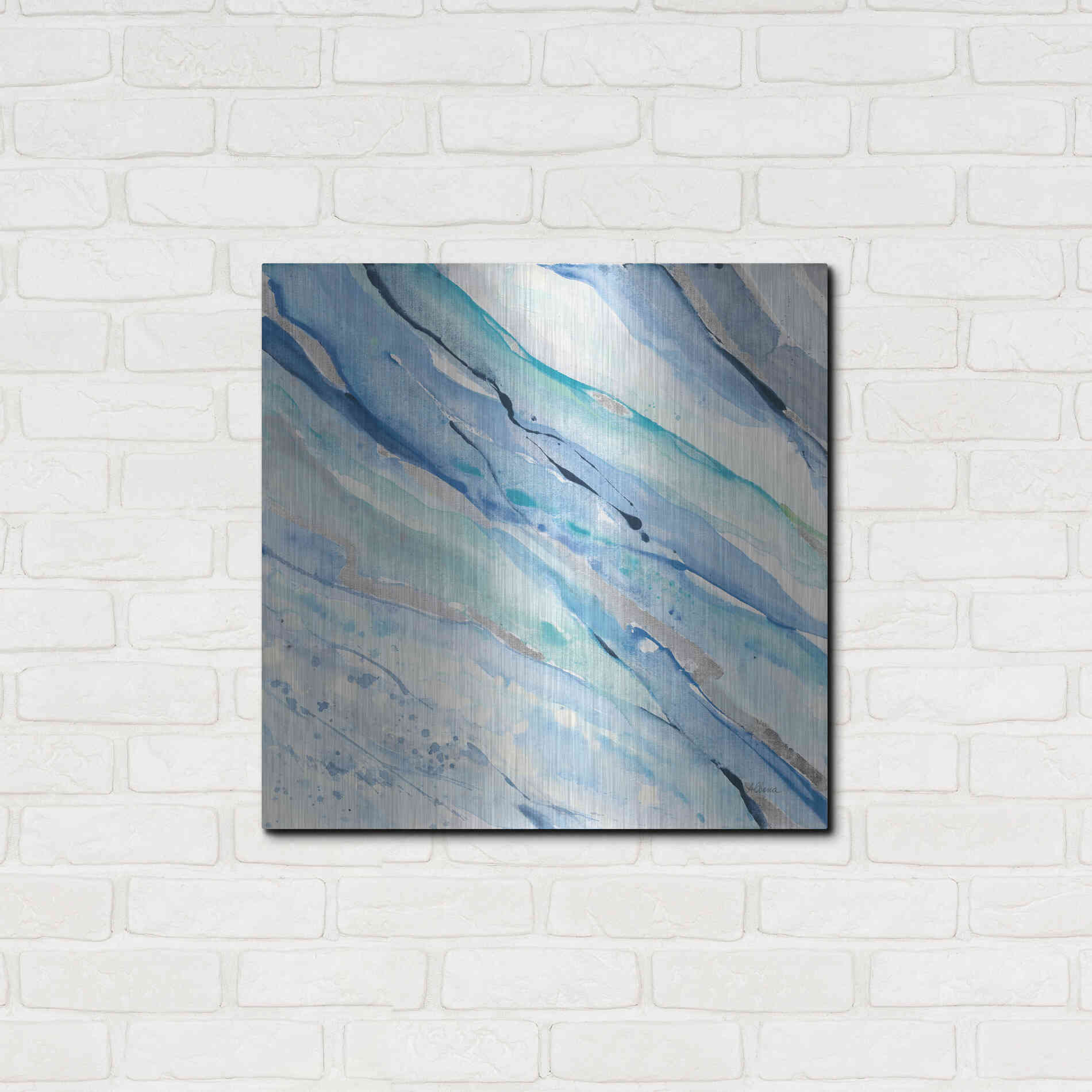 Luxe Metal Art 'Silver Spring I' by Albena Hristova, Metal Wall Art,24x24